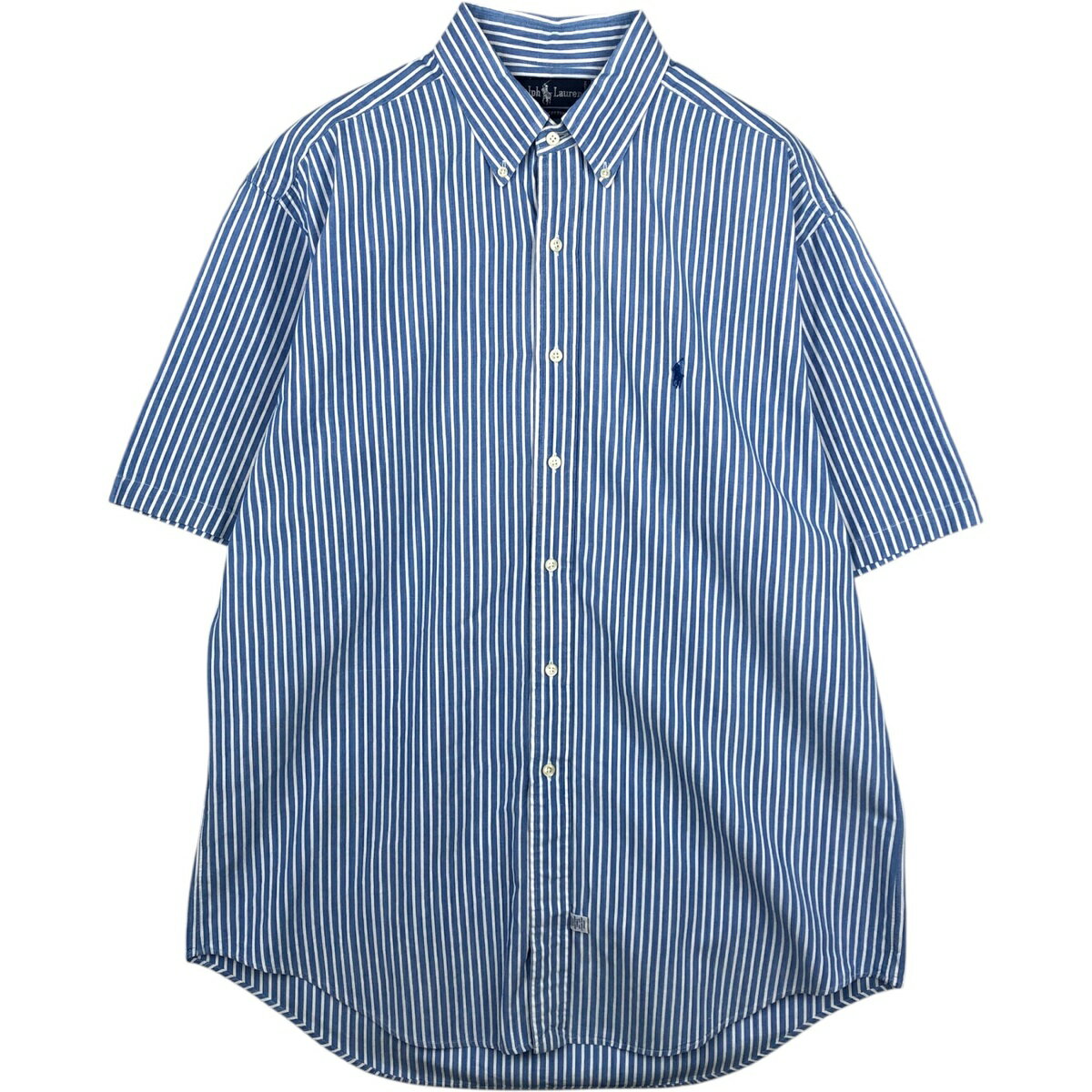 樂天商城 - 古着 ラルフローレン Ralph Lauren 半袖 ボタンダウン ストライプシャツ メンズL相当 /eaa644836 【中古】 【260516】