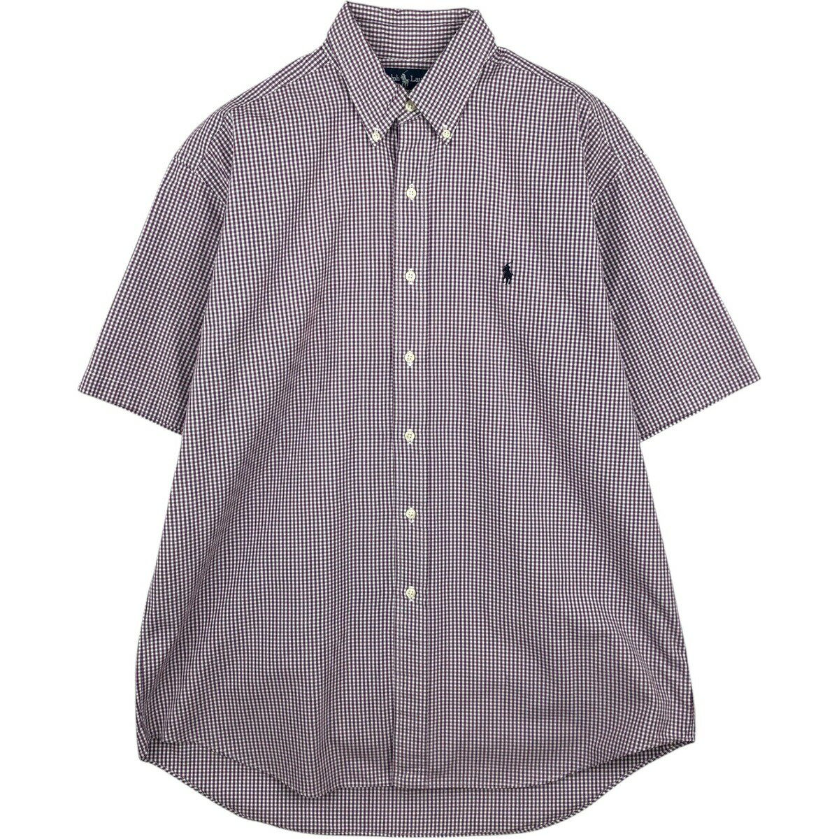Rakuten - 古着 ラルフローレン Ralph Lauren BLAKE ギンガムチェック 半袖 ボタンダウン チェックシャツ メンズL相当 /eaa644839 【中古】 【260516】 パープル系 春夏