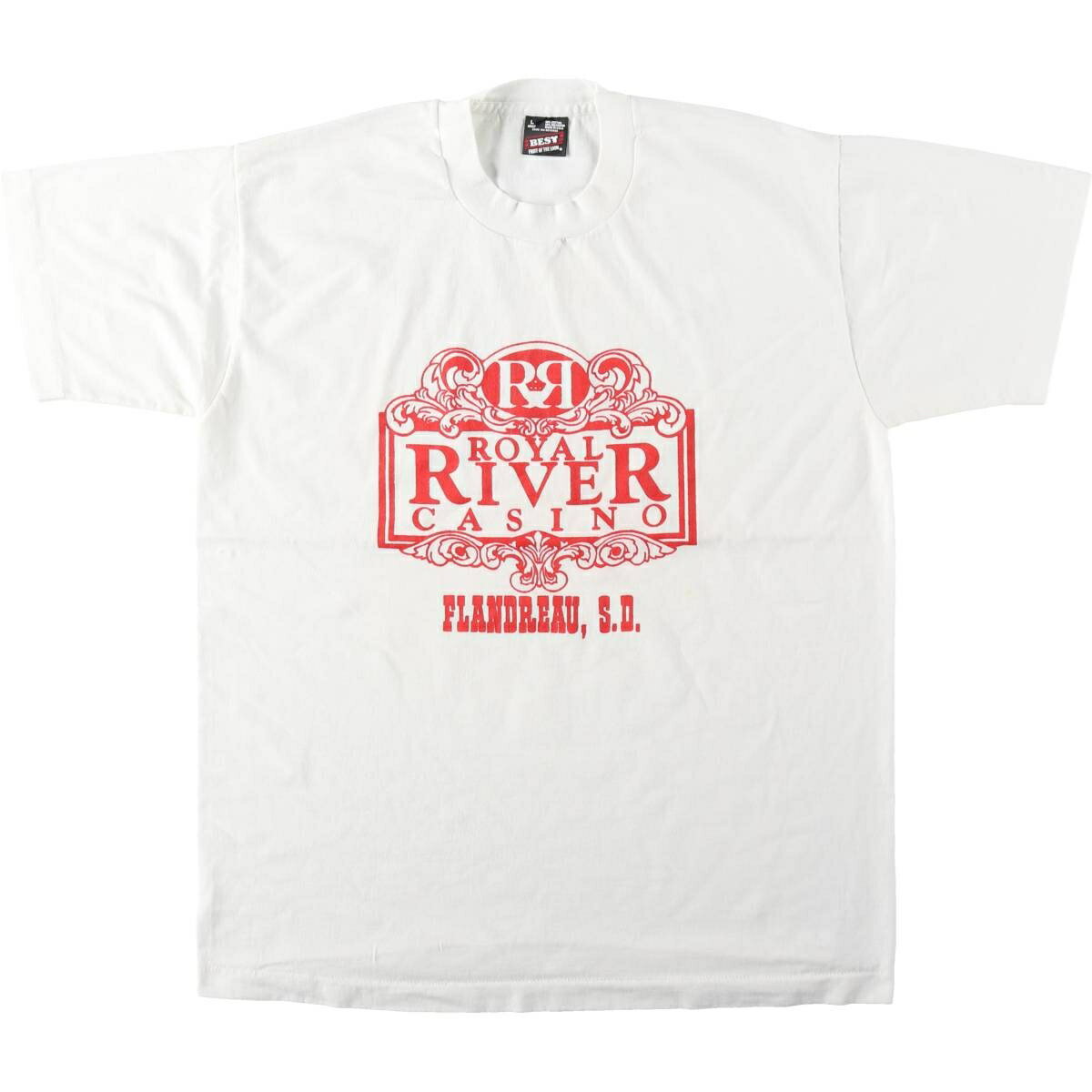 古着 90'S フルーツオブザルーム FRUIT OF THE LOOM BEST Royal River Casino + Hotel アドバタイジングTシャツ USA製 メンズL相当 ヴィンテージ/eaa645008 【中古】 【260516】 ホワイト系 春夏秋