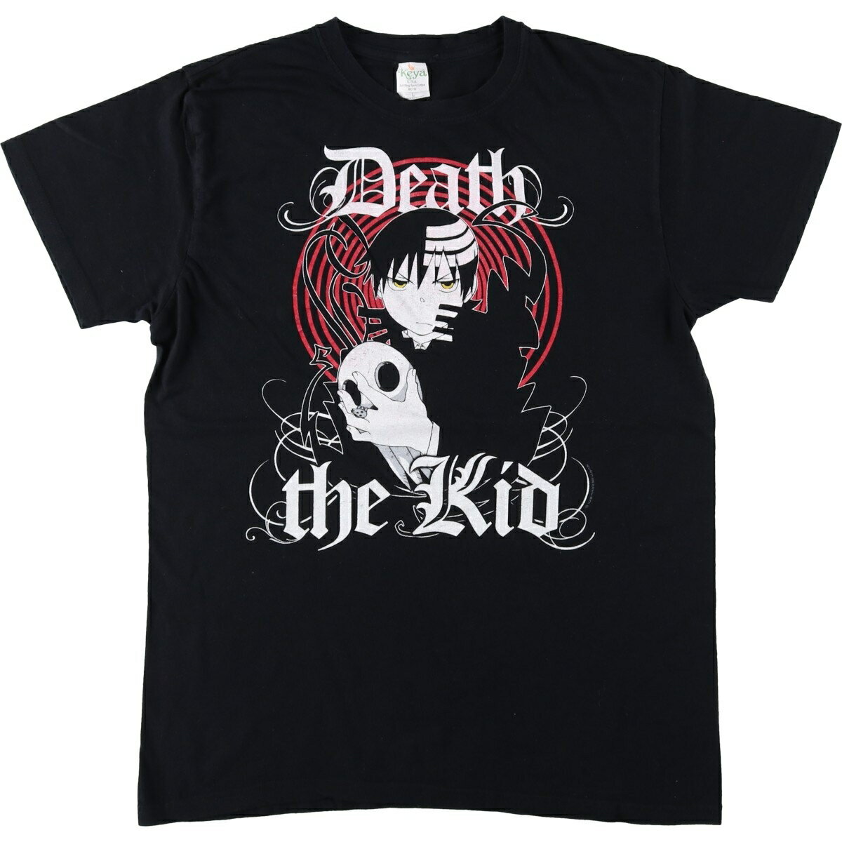 古着 Keya SOUL EATER ソウルイーター デス ザ キッド アニメ キャラクタープリントTシャツ メンズL相当 /eaa645590   ブラック系 春夏秋