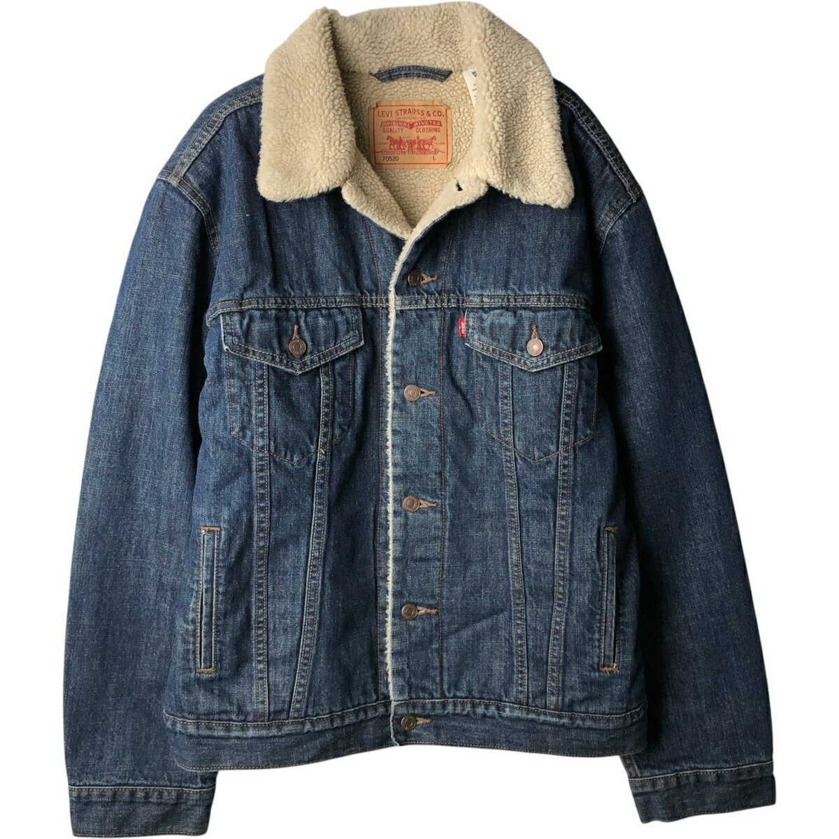 樂天商城 - 古着 00'S リーバイス Levi's 70520 中綿入り デニムボアジャケット メンズL相当 /eaa645696 【中古】 【260517】