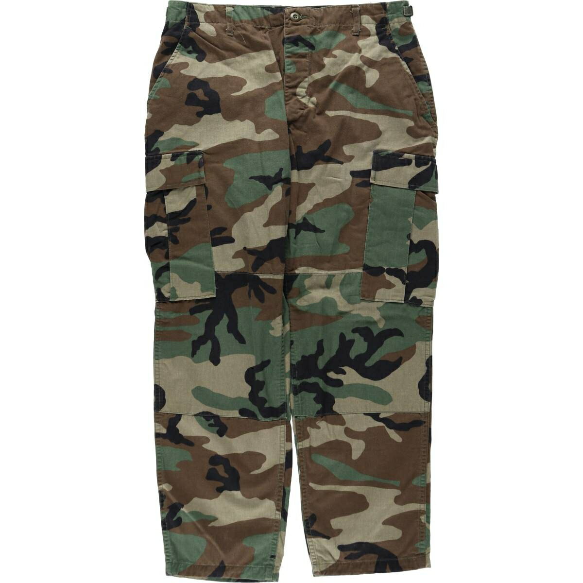 古着 00'S 米軍実品 迷彩柄 ウッドランドカモ ミリタリー カーゴパンツ コンバットパンツ USA製 MEDIUM-SHORT メンズw35相当 /eaa646363 【中古】 【260523】