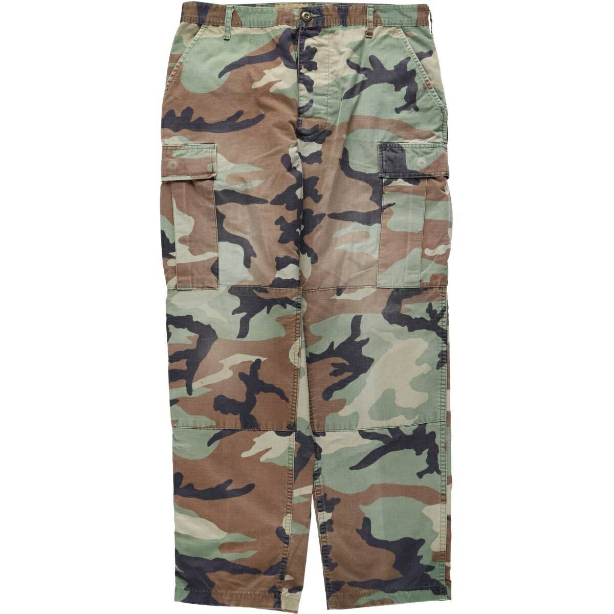 古着 迷彩柄 ウッドランドカモ リップストップ ミリタリー カーゴパンツ コンバットパンツ MEDIUM-REGULAR メンズw35相当 /eaa646365 【中古】 【260523】 カーキ系 春夏秋冬