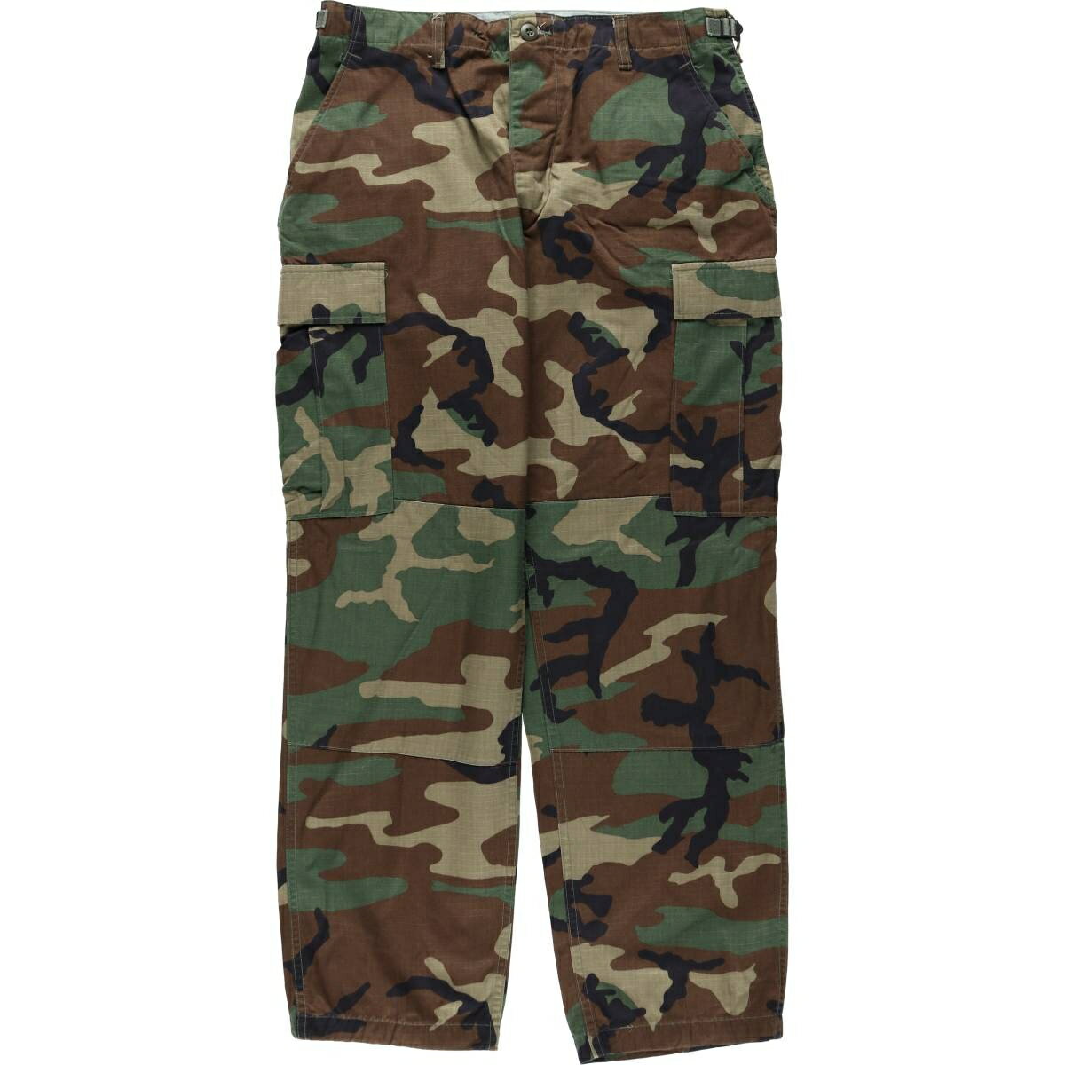 古着 90'S 米軍実品 迷彩柄 ウッドランドカモ リップストップ ミリタリー カーゴパンツ コンバットパンツ USA製 MEDIUM-REGULAR メンズw34相当 ヴィンテージ /eaa646366 【中古】 【260523】