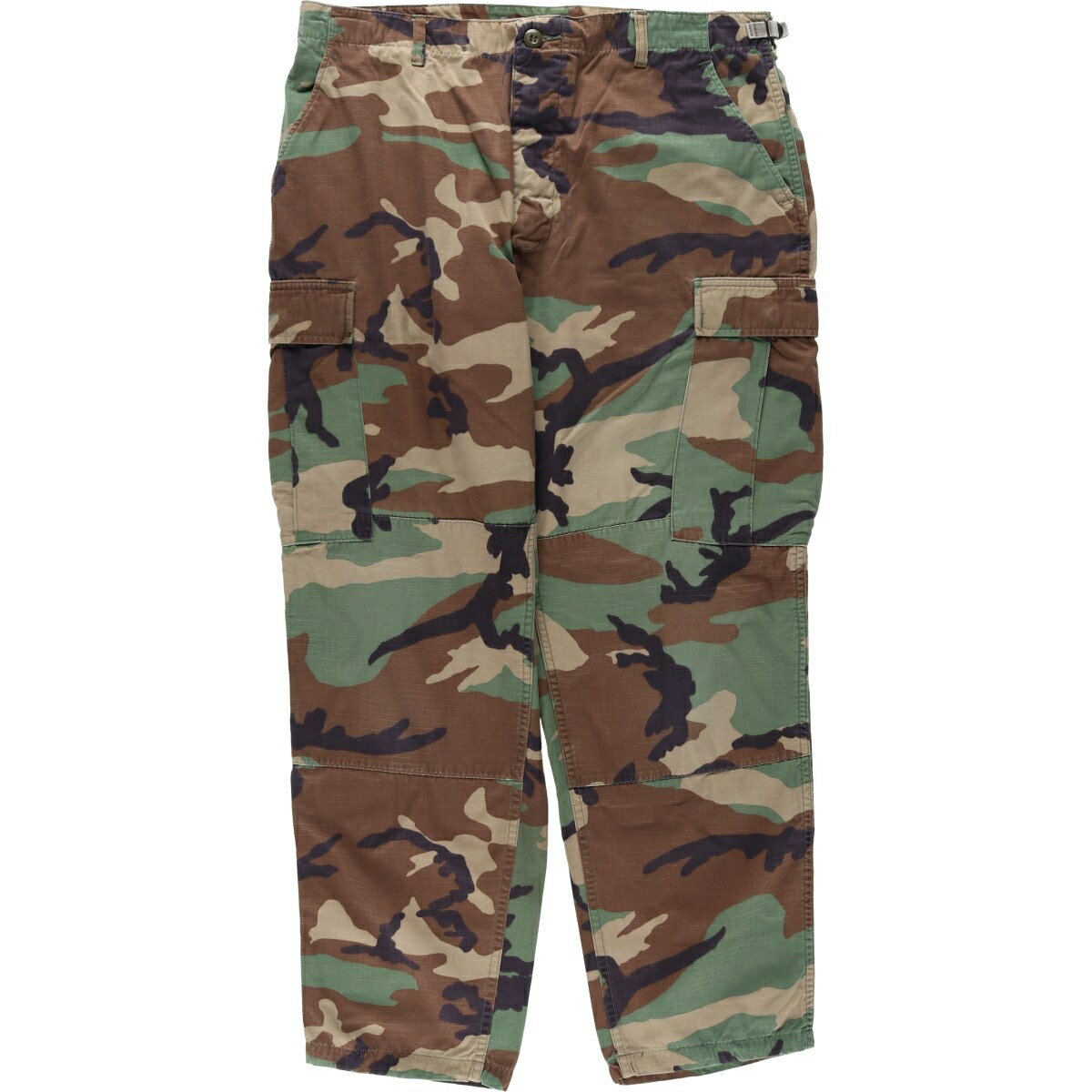 古着 90'S 米軍実品 迷彩柄 ウッドランドカモ リップストップ ミリタリー カーゴパンツ コンバットパンツ USA製 LARGE-REGULAR メンズw37相当 ヴィンテージ /eaa646379 【中古】 【260520】