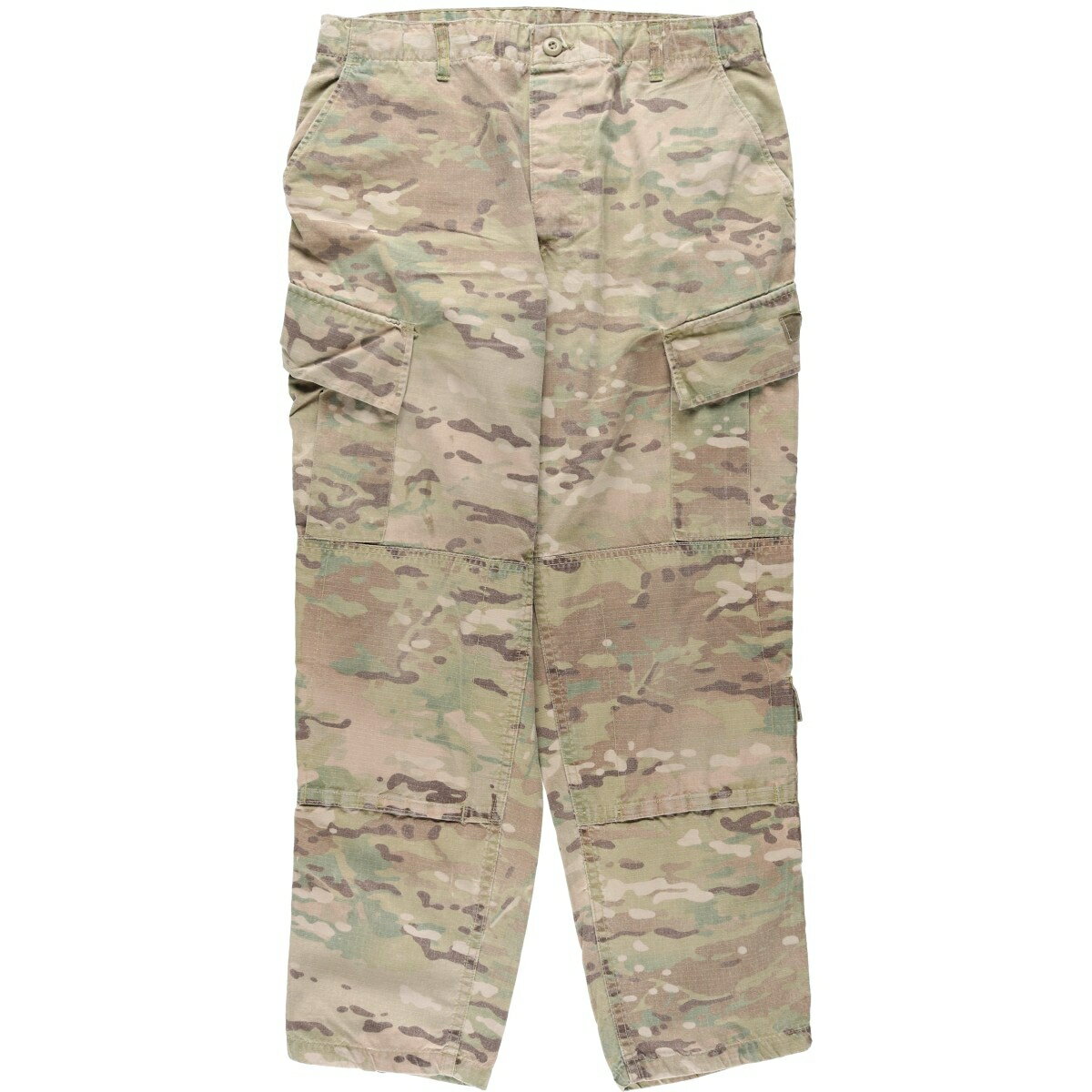古着 米軍実品 迷彩柄 マルチカムカモ リップストップ ミリタリー カーゴパンツ コンバットパンツ USA製 MEDIUM-SHORT メンズw34相当 /eaa646381 【中古】 【260520】