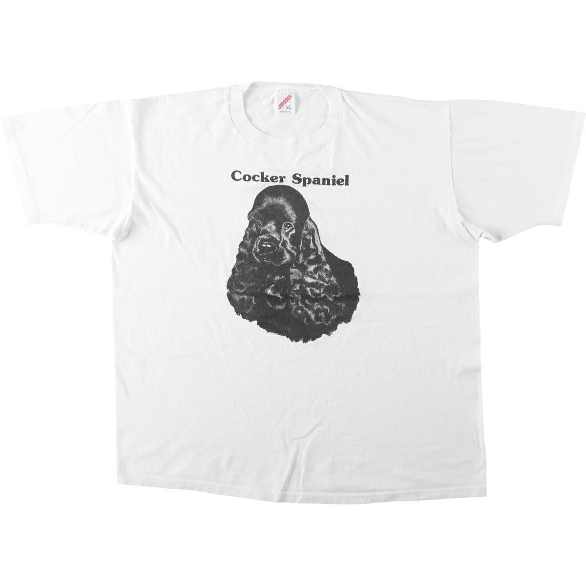 古着 80~90'S ジャージーズ Jerzees COCKER SPANIEL コッカースパニエル 犬柄 アニマルTシャツ USA製 メンズXL相当 ヴィンテージ /eaa646516  