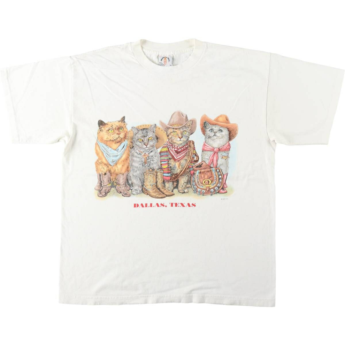 Rakuten - 古着 90'S PRINTS OF TAILS ネコ柄 アニマルTシャツ USA製 メンズXL相当 ヴィンテージ /eaa646525 【中古】 【260524】