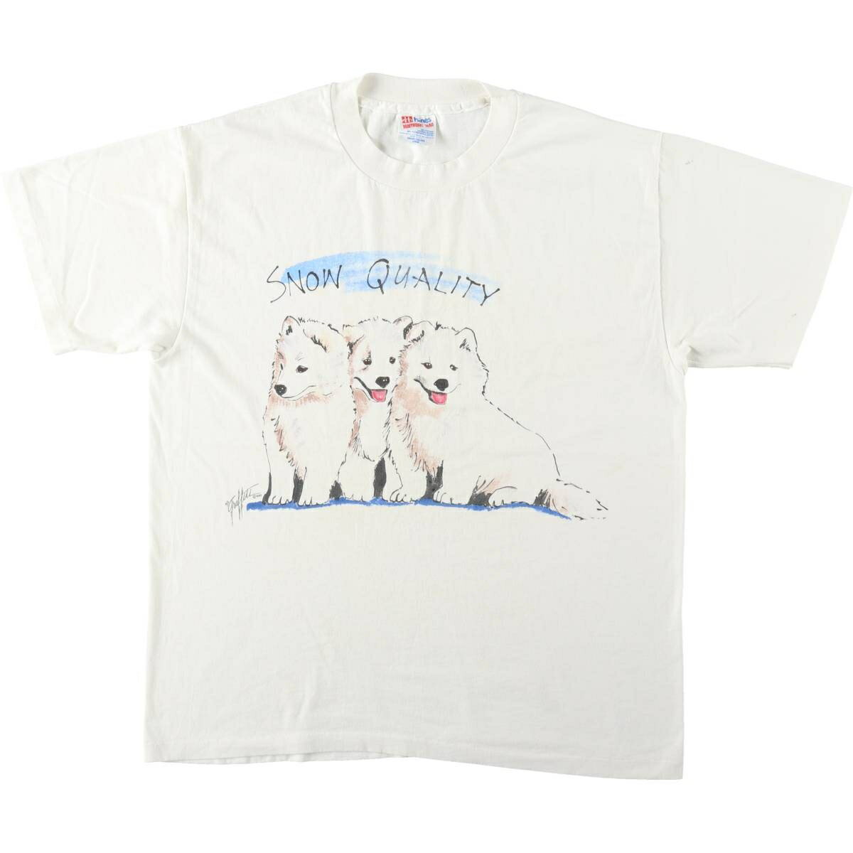 樂天商城 - 古着 90'S ヘインズ Hanes HEAVYWEIGHT 50/50 犬柄 アニマルTシャツ USA製 メンズL相当 ヴィンテージ /eaa646526 【中古】 【260524】