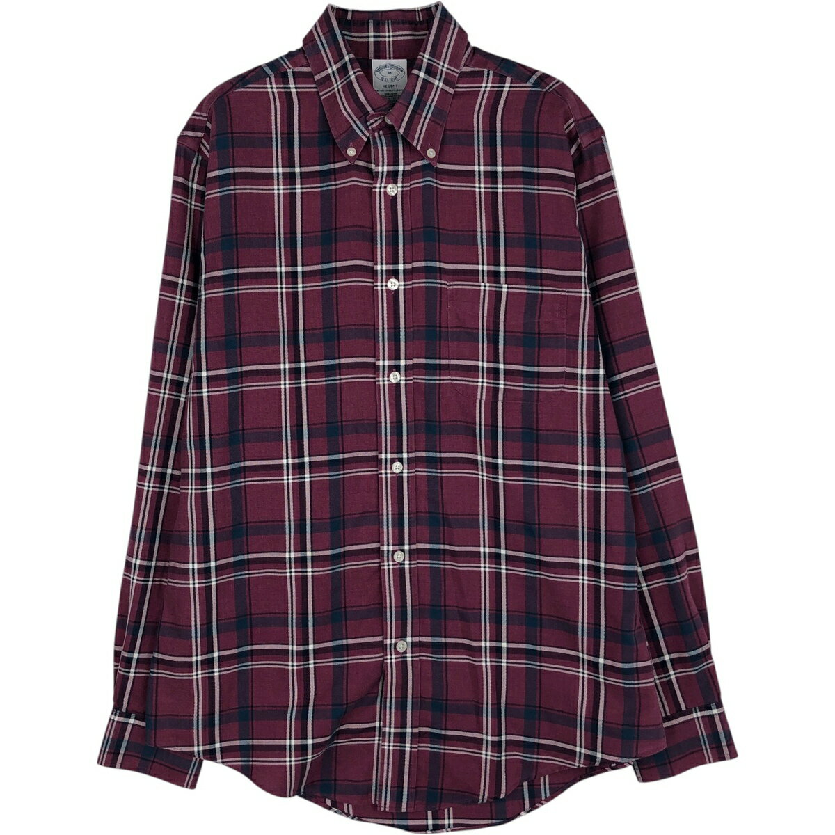 乐天商城 - 古着 ブルックスブラザーズ Brooks Brothers Est.1818 REGENT 長袖 ボタンダウンチェックシャツ メンズM相当 /eaa646561 【中古】 【260518】