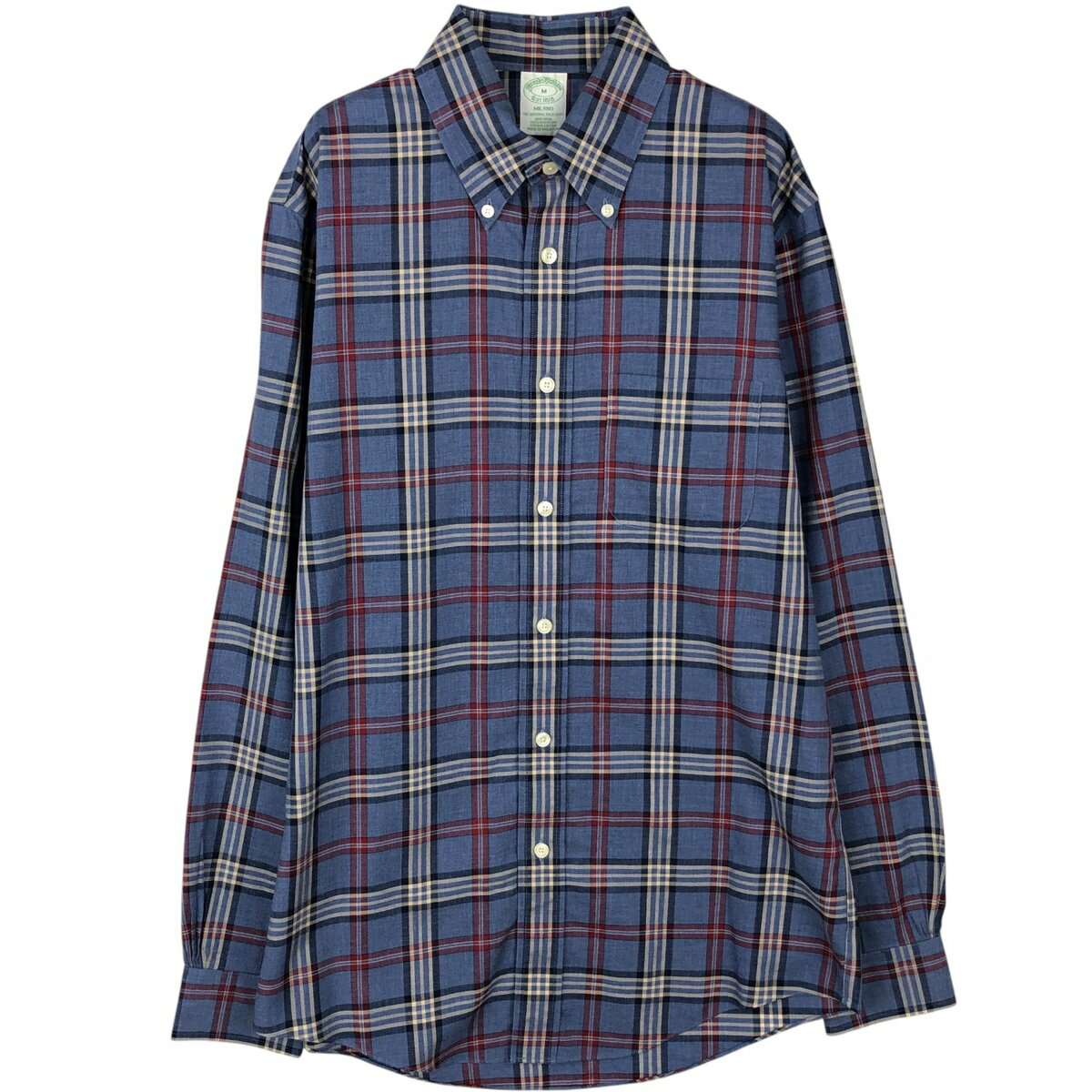 乐天商城 - 古着 ブルックスブラザーズ Brooks Brothers Est.1818 MILANO 長袖 ボタンダウンチェックシャツ メンズM相当 /eaa646565 【中古】 【260524】