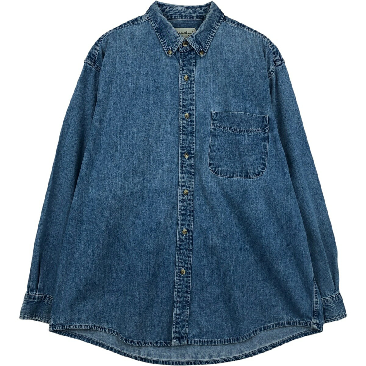 樂天商城 - 古着 90~00'S エディーバウアー Eddie Bauer 長袖 ボタンダウンデニムシャツ メンズL相当 ヴィンテージ /eaa646672 【中古】 【260524】
