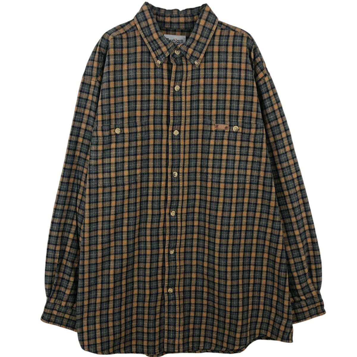 商品詳細 ブランド・Carhartt・カーハート・ 特徴・厚手・長袖・ヴィンテージ・ボタンダウン・ モデル/形状・長袖 ボタンダウン ライトネルチェックシャツ・ 素材・コットン:100%・ 色・ベージュ系・グレー系 灰色・ 柄・チェック柄・ロゴパッチ・ 生産国・バングラデシュ製・ 年代 サイズ・メンズXL・表記サイズ:XL・着丈:81.0cm・身幅:69.0cm・肩幅:52.0cm・袖丈:60.0cm・ コンディション・C・ カテゴリ・メンズ・トップス・長袖シャツ・ 商品番号・eaa646874・ 取扱店・・ スタッフコメントCarhartt 長袖 ボタンダウン ライトネルチェックシャツ / メンズXL / 商品番号 eaa646874 USEDですので使用感などございますが、まだまだご愛用していただけます。 古着という事をご理解の上ご注文よろしくお願いします。 【状態追記】 ●全体、毛羽立ちあり ●前、左胸のパッチに剥げ※状態は当社独自の基準です。 着用感表記サイズ着丈身幅肩幅袖丈 メンズXLXL(※着用感、表記サイズは目安です。)81.0cm69.0cm52.0cm60.0cm ※測定値の若干の誤差はご了承下さい。サイズガイドはこちら ブランドCarharttカーハート 特徴厚手 / 長袖 / ヴィンテージ / ボタンダウンモデル/形状長袖 ボタンダウン ライトネルチェックシャツ素材コットン:100%色ベージュ系 / グレー系 灰色柄チェック柄 / ロゴパッチ生産国バングラデシュ製年代-カテゴリライトネルシャツ商品番号eaa646874取扱店　　 カーハートの他の商品を見るライトネルシャツの他の商品を見る
