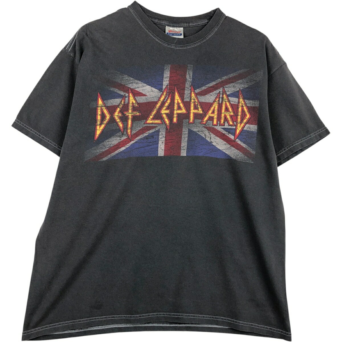 古着 ヘインズ Hanes HEAVYWEIGHT DEF LEPPARD デフレパード ユニオンジャック バンドTシャツ バンT メンズL相当 /eaa647059 【中古】 【260528】
