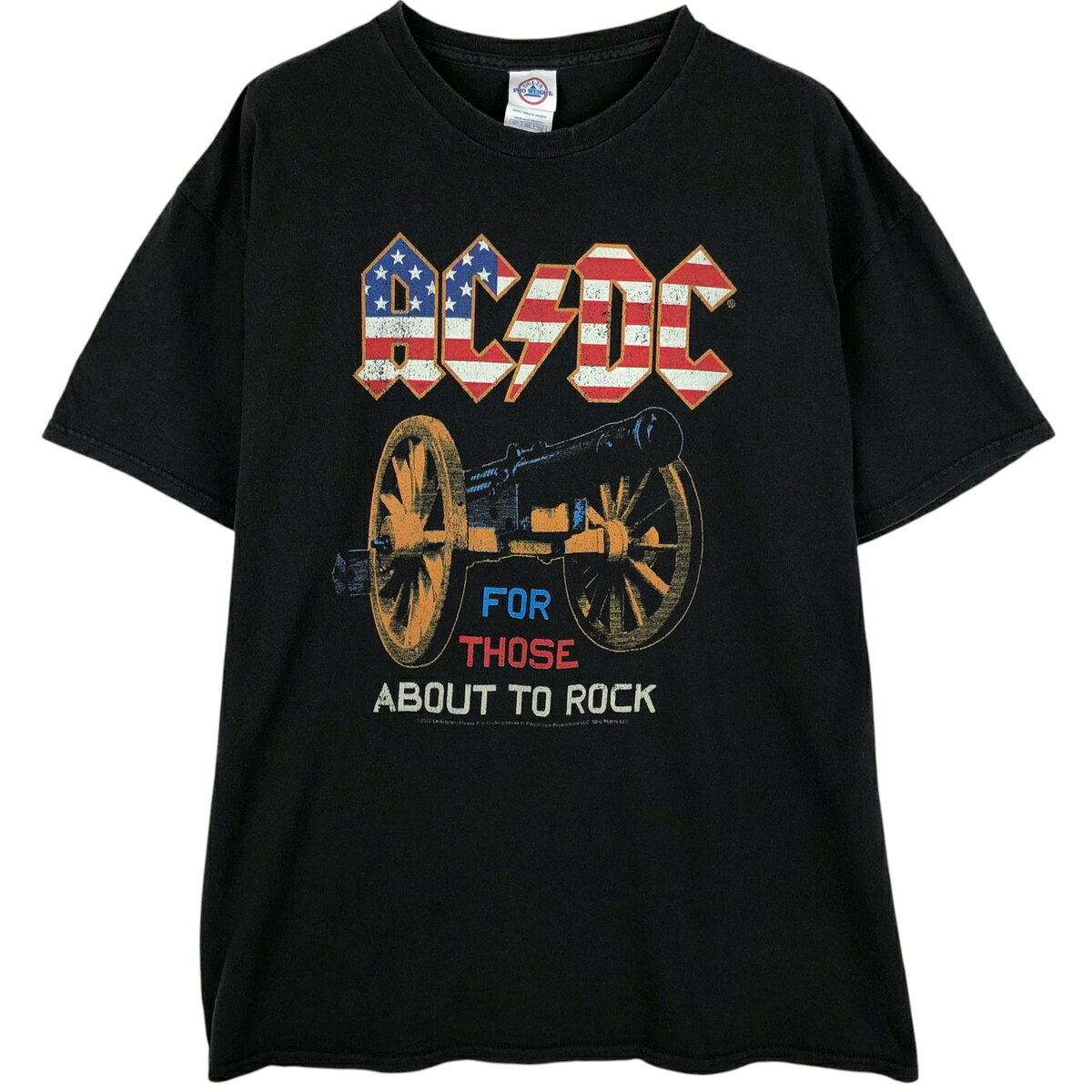 古着 デルタ DELTA AC/DC エーシーディーシー 星条旗柄 バンドTシャツ バンT メンズXL相当 /eaa647082  