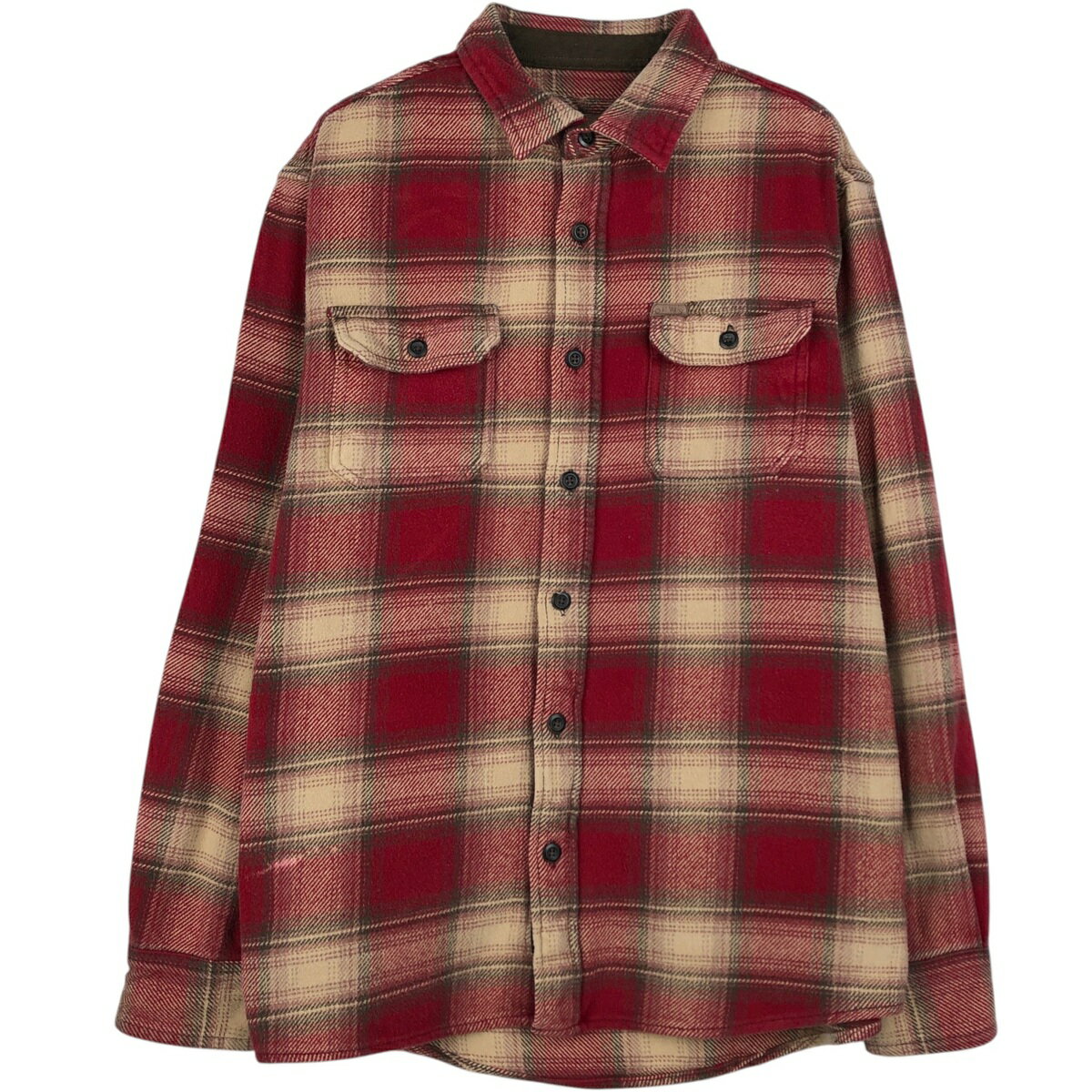 樂天商城 - 古着 オービス ORVIS オンブレチェック 長袖 ヘビーネルチェックシャツ メンズL相当 /eaa647260 【中古】 【260519】