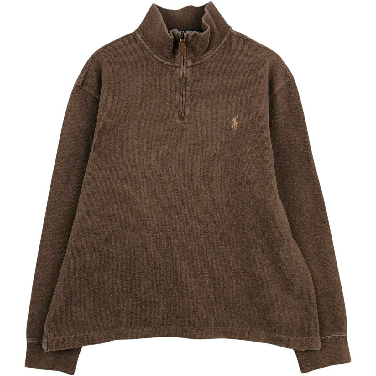 乐天商城 - 古着 ラルフローレン Ralph Lauren POLO RALPH LAUREN ハーフジップスウェットシャツ トレーナー メンズL相当 /eaa647559 【中古】 【260605】 ブラウン系 春夏秋冬
