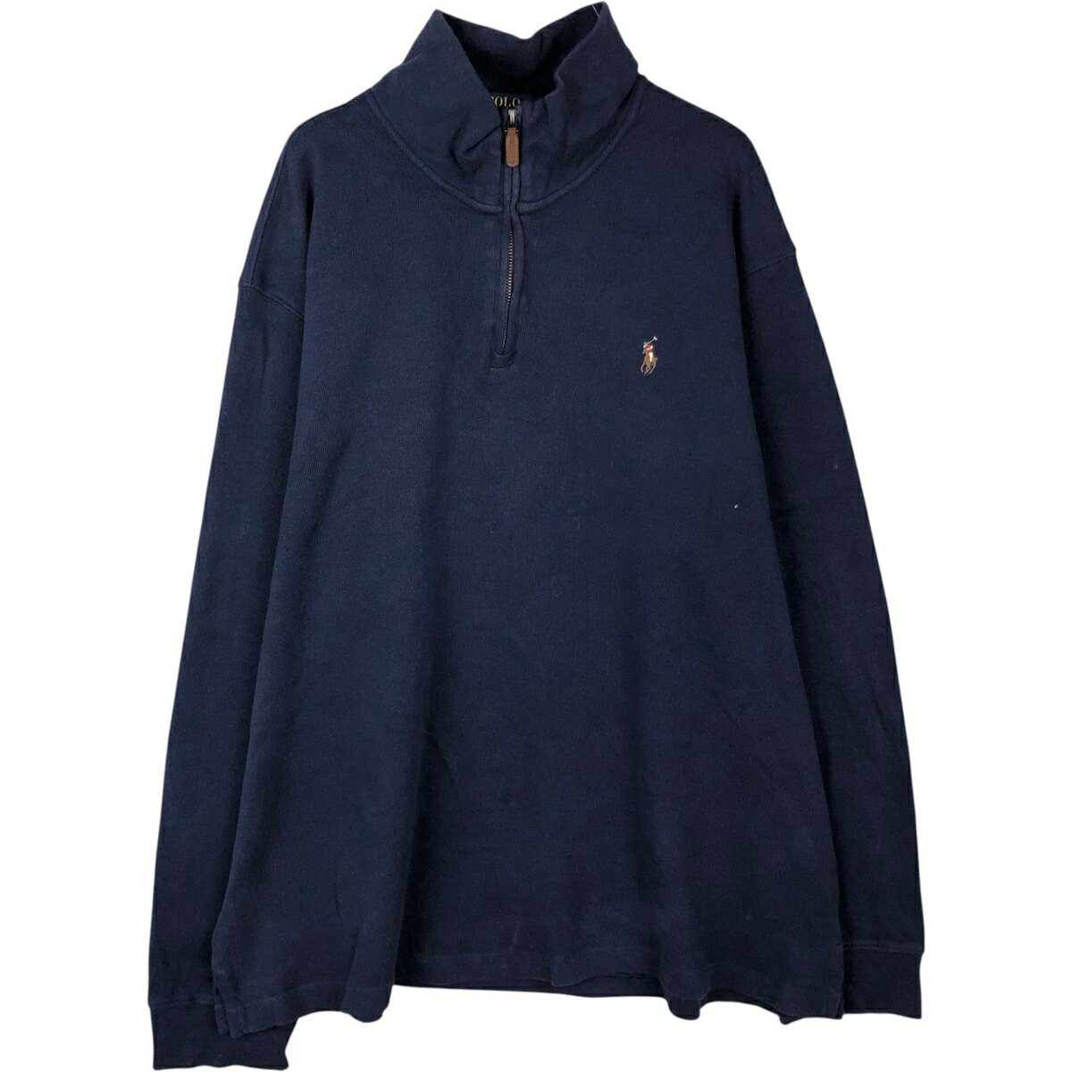 古着 ラルフローレン Ralph Lauren ESTATE RIB リブ編み ハーフジップスウェットシャツ トレーナー メンズXL相当 /eaa647564  