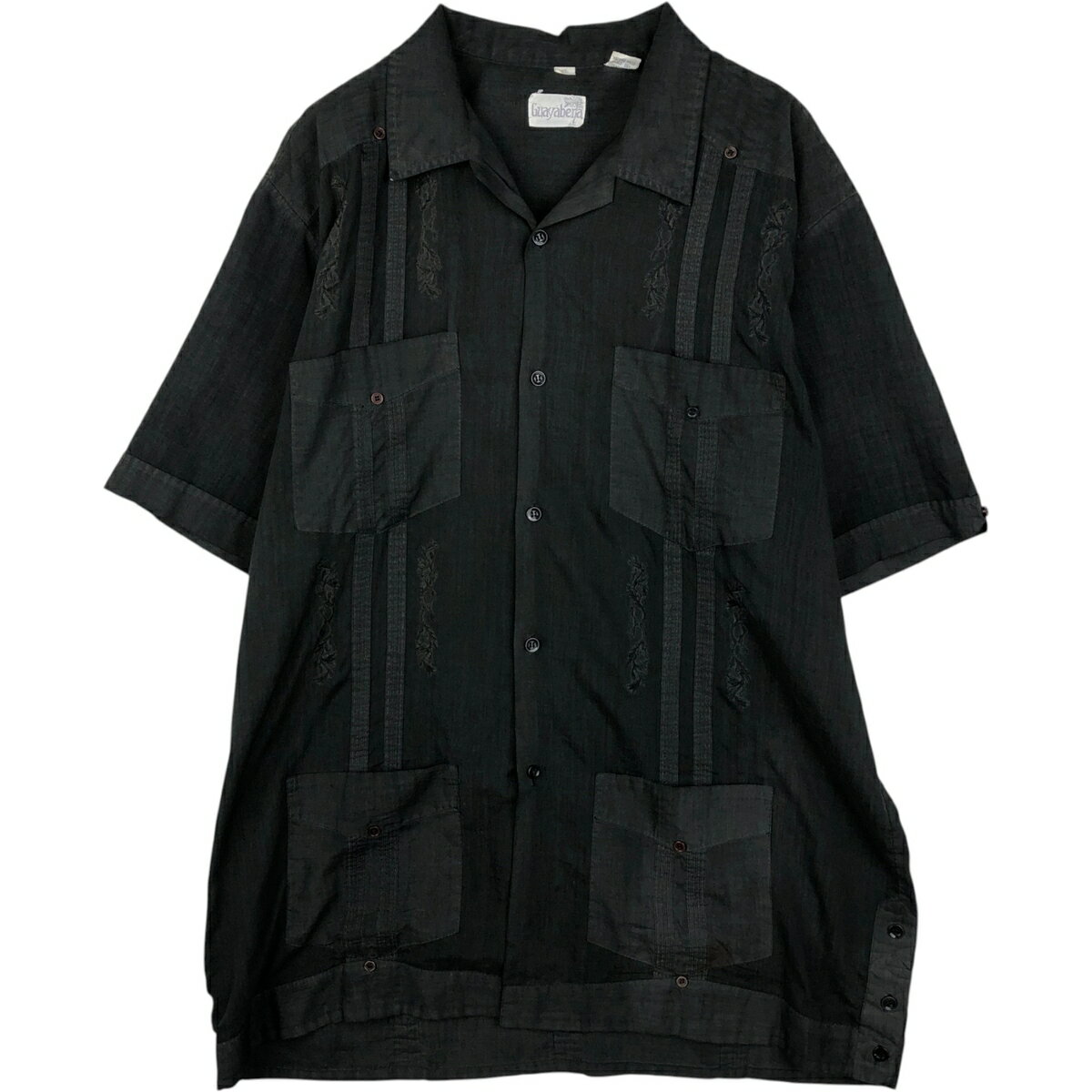Rakuten - 古着 80~90'S GUAYABERA 半袖 オープンカラー メキシカンシャツ キューバシャツ ボックスシャツ メンズXL相当 ヴィンテージ /eaa647728 【中古】 【260601】