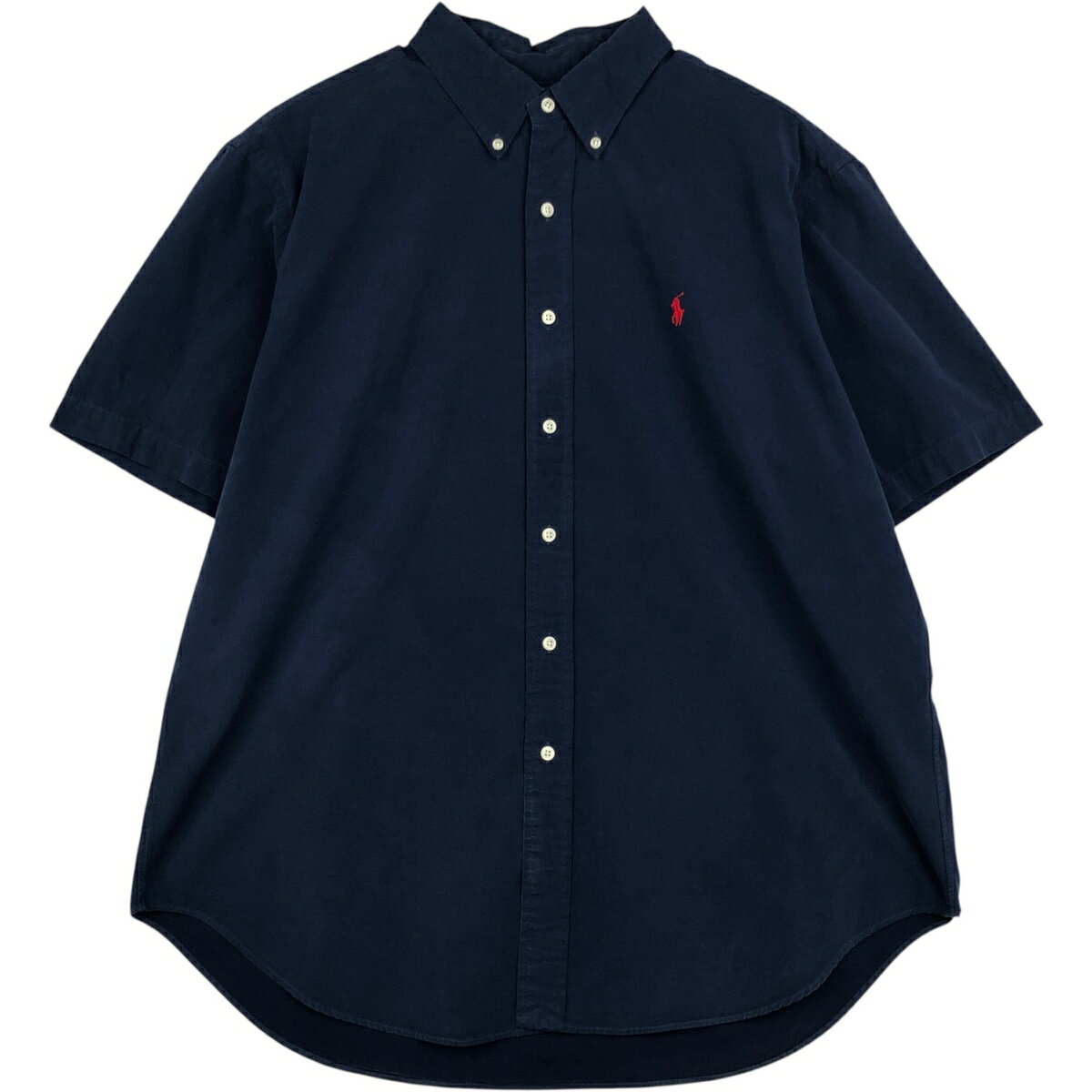 Rakuten - 古着 ラルフローレン Ralph Lauren CLASSIC FIT クラシックフィット 半袖 ボタンダウンシャツ メンズXL相当 /eaa648011 【中古】 【260605】 ネイビー系 春夏