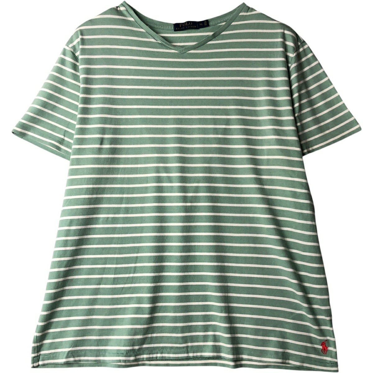 古着 ラルフローレン Ralph Lauren POLO RALPH LAUREN ボーダー柄 半袖VネックTシャツ メンズXL相当 /eaa648265 【中古】 【260613】