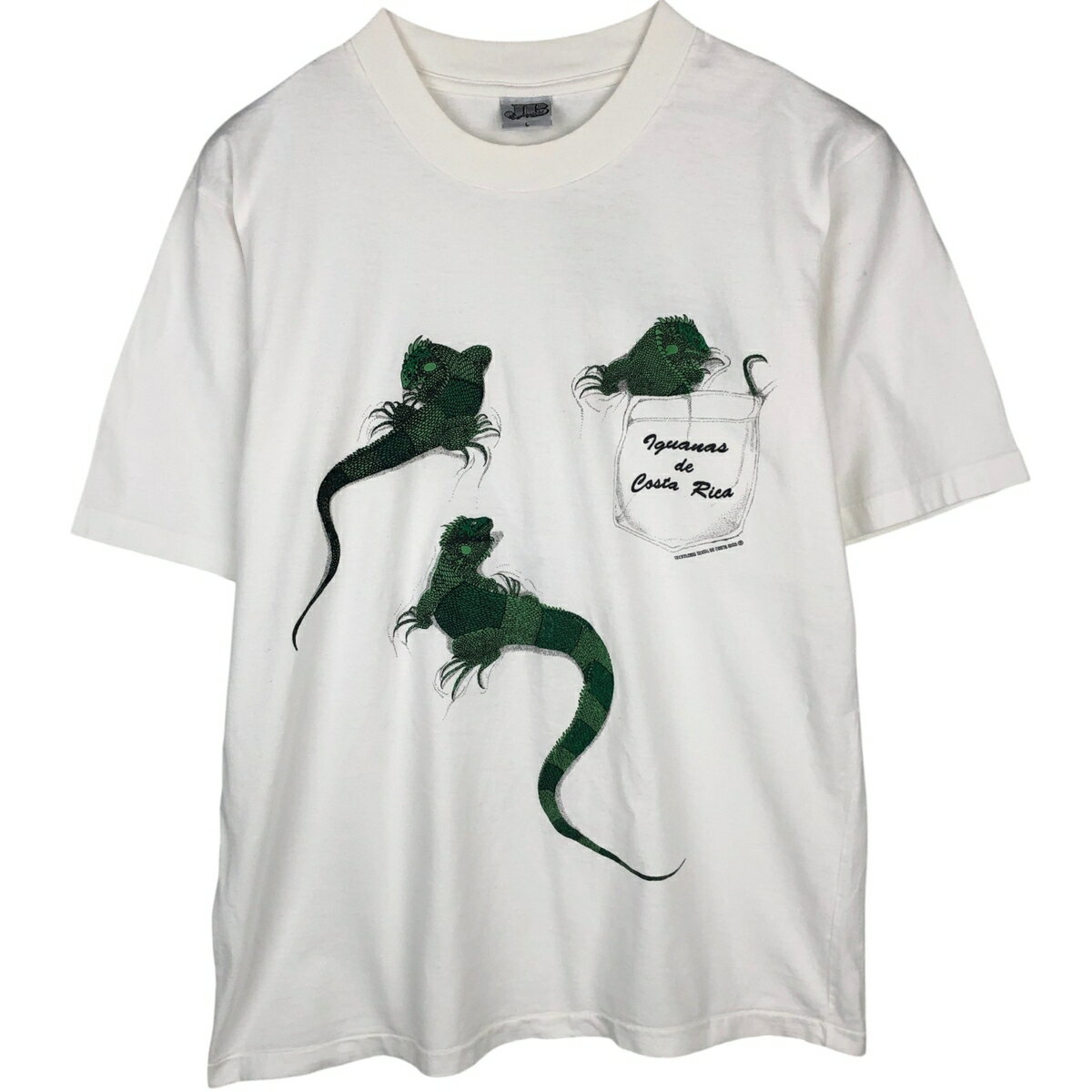 古着 90'S J&B Ecological トカゲ柄 アニマルTシャツ メンズL相当 ヴィンテージ /eaa648299  