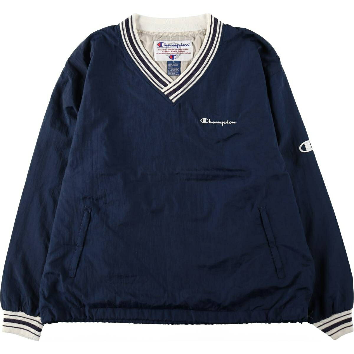 乐天商城 - 古着 チャンピオン Champion Vネック ナイロンプルオーバー メンズL相当 /eaa648698 【中古】 【260606】