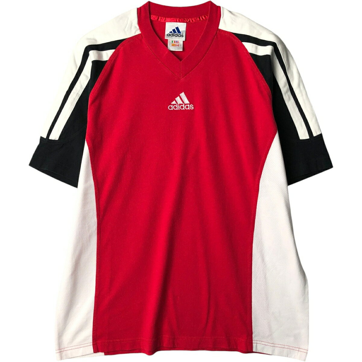 古着 00'S アディダス adidas VネックTシャツ メンズL相当 /eaa648827 【中古】 【260613】