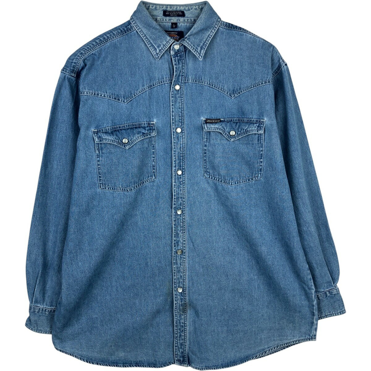乐天商城 - 古着 ディッキーズ Dickies AUTHENTIC 長袖 ウエスタンシャツ メンズL相当 /eaa649020 【中古】 【260611】