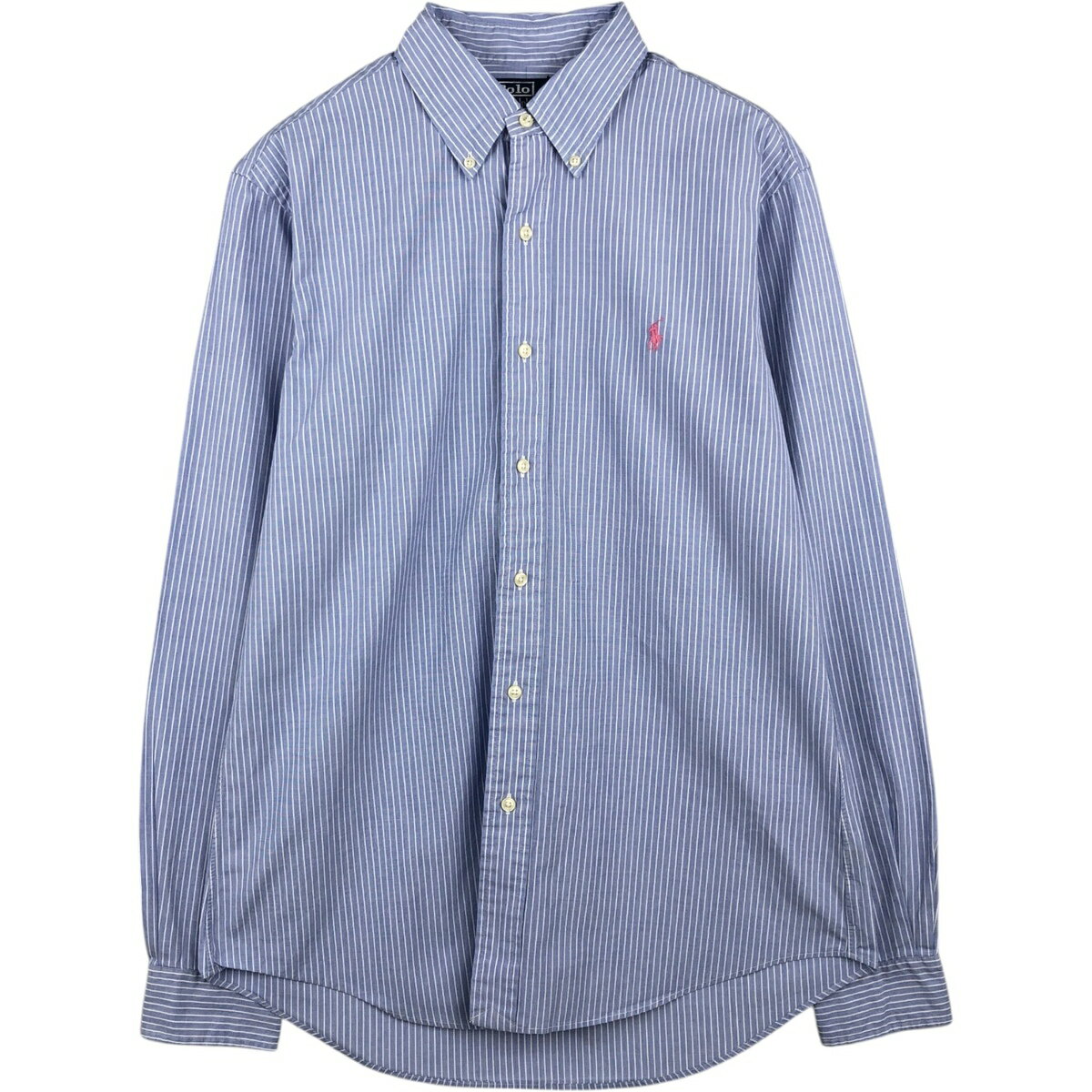 Rakuten - 古着 ラルフローレン Ralph Lauren CUSTOM FIT 長袖 ボタンダウンストライプシャツ メンズM相当 /eaa649027 【中古】 【260608】