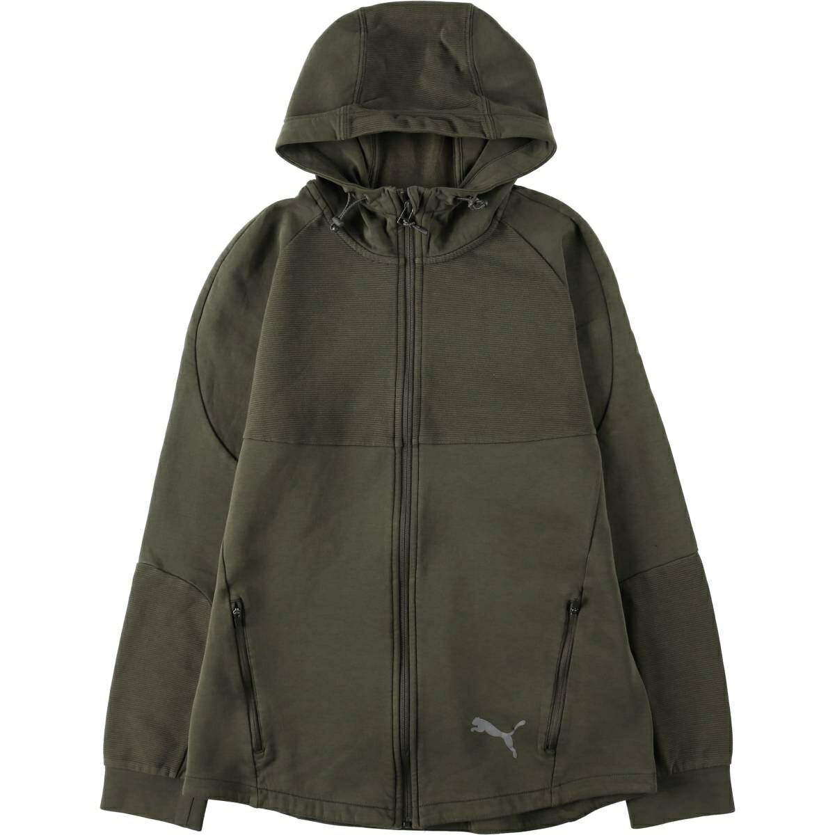 商品詳細 ブランド・PUMA・プーマ・ 特徴・長袖・フルジップ・ モデル/形状・スウェットフルジップパーカー・ 素材・不明・ 色・カーキ系・ 柄・無地・ロゴプリント・ 生産国・不明・ 年代 サイズ・レディースM・表記サイズ:M・着丈:66cm・身幅:50.5cm・裄丈:83cm・袖丈(脇下計測):49.5cm・ コンディション・C・ カテゴリ・レディース・トップス・スウェット・パーカー・ 商品番号・eaa649216・ 取扱店・・ スタッフコメント品質タグ欠損の為、詳細不明です。PUMA スウェットフルジップパーカー / レディースM / 商品番号 eaa649216 USEDですので使用感などございますが、まだまだご愛用していただけます。 古着という事をご理解の上ご注文よろしくお願いします。 【状態追記】 ●前、左腕に穴　裾・首元に擦れ ●後、左袖先・左裾に汚れ※状態は当社独自の基準です。 着用感表記サイズ着丈身幅裄丈袖丈(脇下計測) レディースMM(※着用感、表記サイズは目安です。)66cm50.5cm83cm49.5cm ※測定値の若干の誤差はご了承下さい。サイズガイドはこちら ブランドPUMAプーマ 特徴長袖 / フルジップモデル/形状スウェットフルジップパーカー素材不明色カーキ系柄無地 / ロゴプリント生産国不明年代-カテゴリパーカー商品番号eaa649216取扱店　　 品質タグ欠損の為、詳細不明です。プーマの他の商品を見るパーカーの他の商品を見る