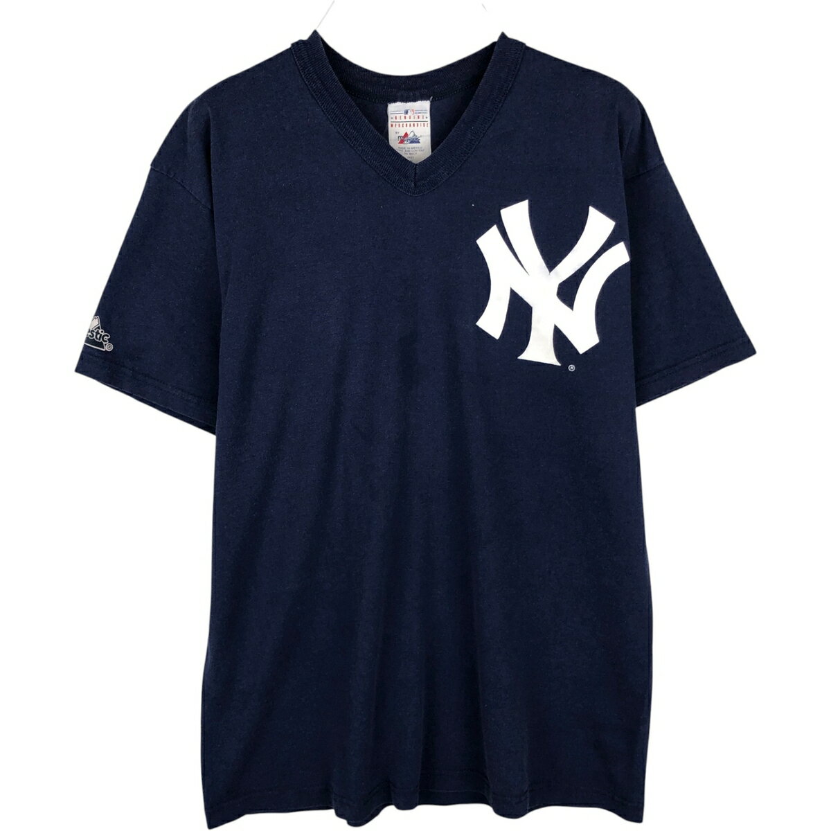 古着 90~00'S マジェスティック MAJESTIC MLB NEW YORK YANKEES ニューヨークヤンキース VネックTシャツ メンズXL相当 ヴィンテージ /eaa649507 【中古】 【260611】