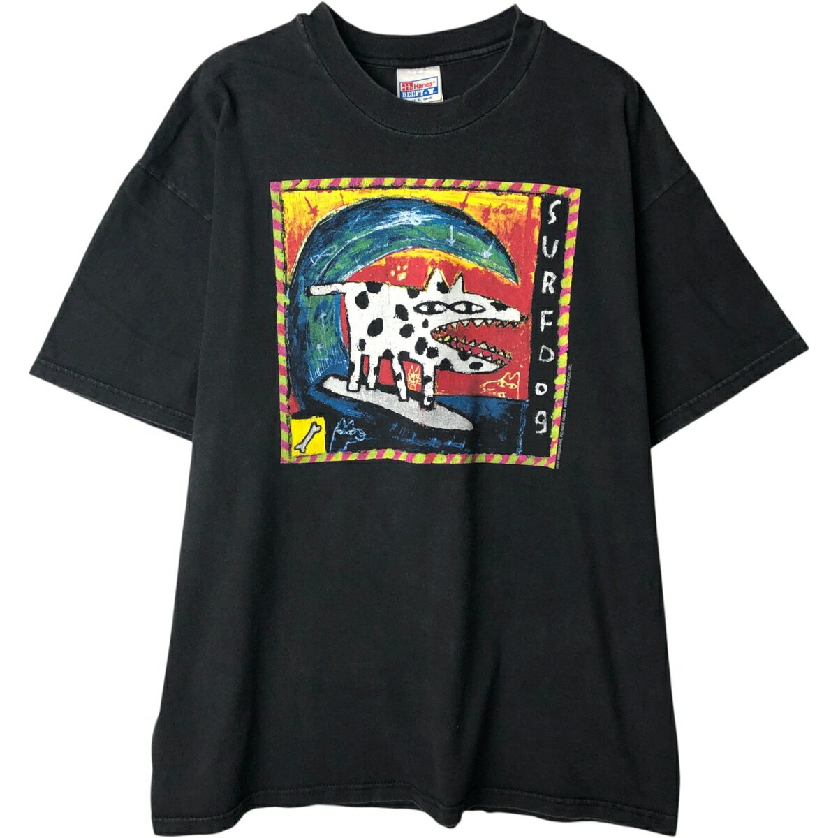 古着 00'S ヘインズ Hanes DAVE FAVILLE デイヴファヴィル アートTシャツ メンズXL相当 /eaa649696  
