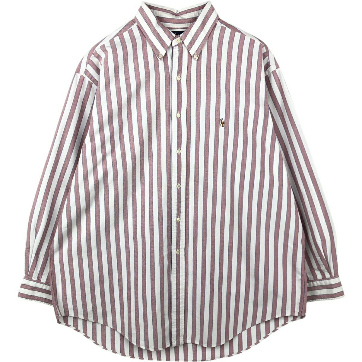 古着 ラルフローレン Ralph Lauren YARMOUTH マルチストライプ 長袖 ボタンダウンストライプシャツ メンズXL相当 /eaa649915  