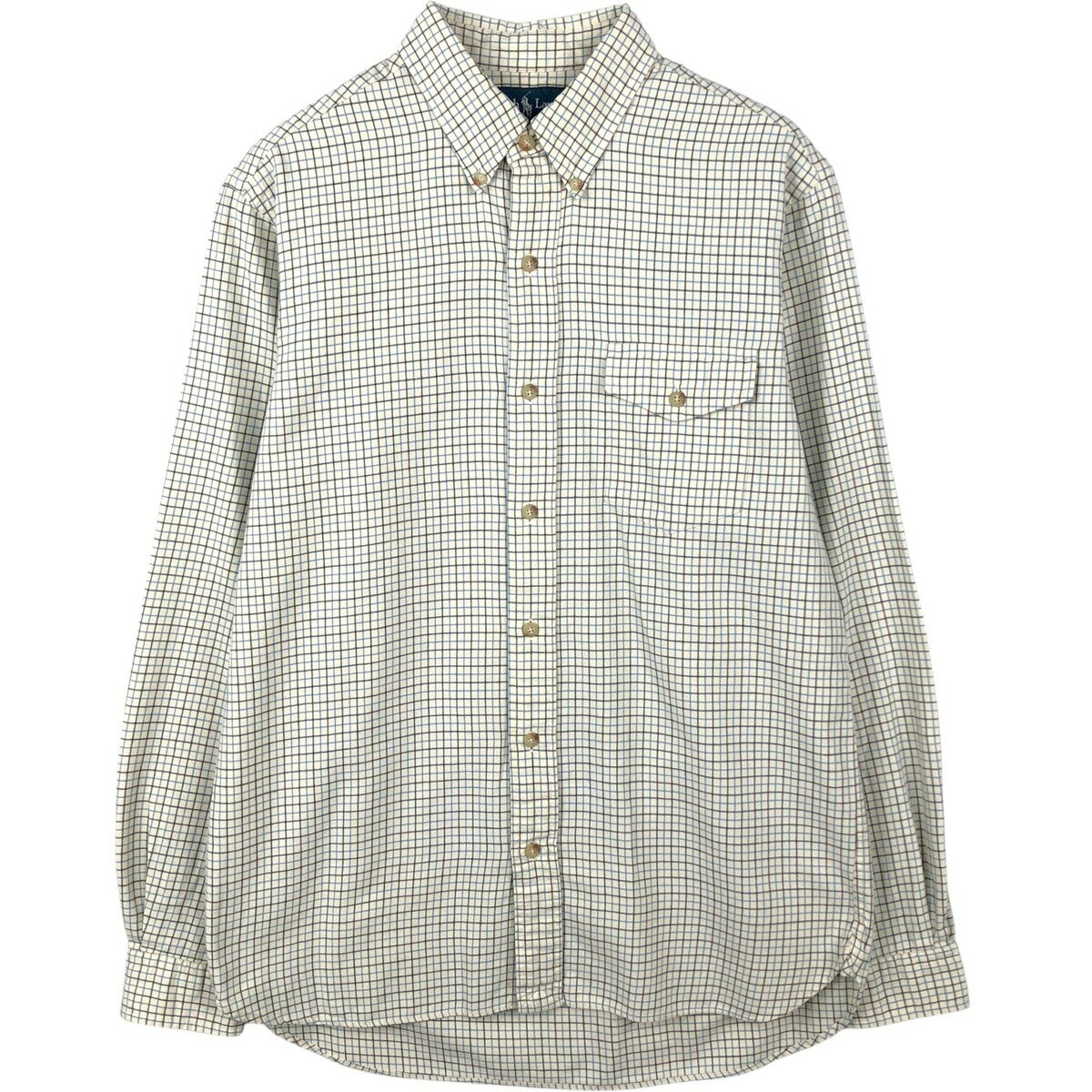 乐天商城 - 古着 ラルフローレン Ralph Lauren BLAKE 長袖 ボタンダウンチェックシャツ メンズM相当 /eaa649921 【中古】 【260613】