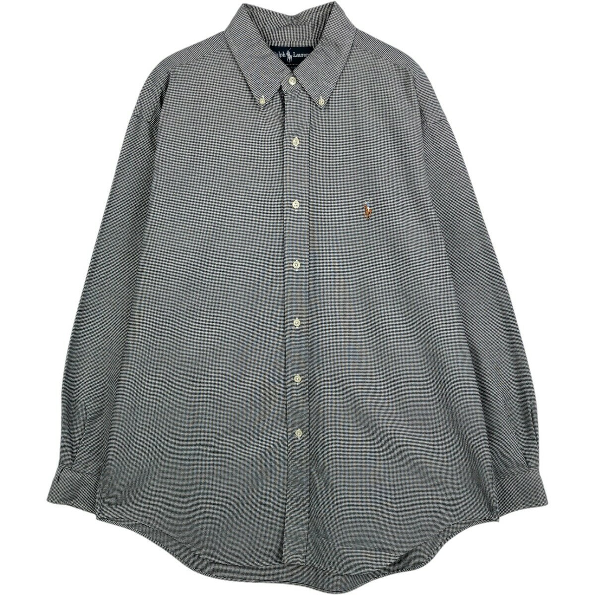 古着 ラルフローレン Ralph Lauren YARMOUTH チェック柄 千鳥格子柄 長袖 ボタンダウンチェックシャツ メンズL相当 /eaa649927  