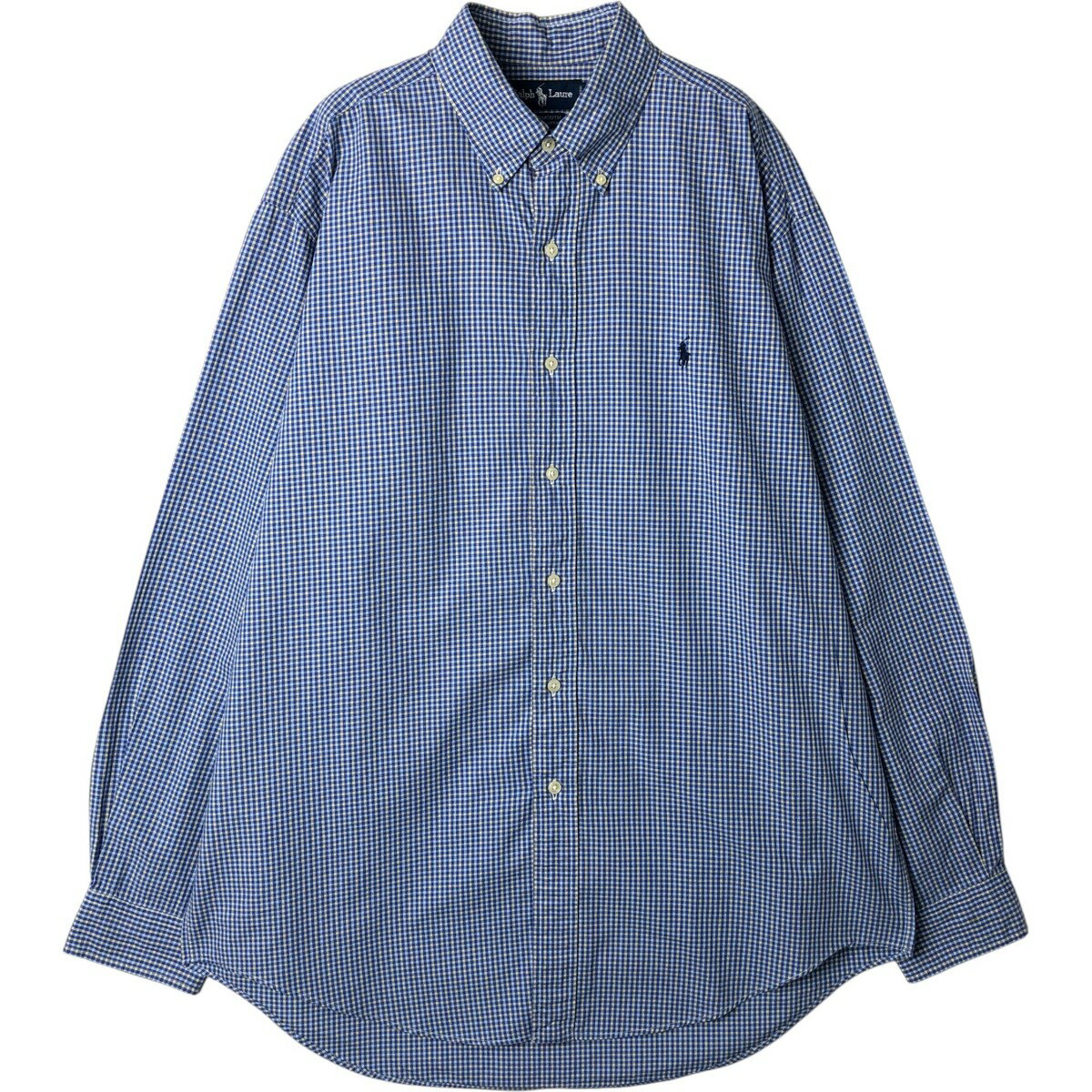 樂天商城 - 古着 ラルフローレン Ralph Lauren YARMOUTH 長袖 ボタンダウンチェックシャツ メンズL相当 /eaa649941 【中古】 【260615】