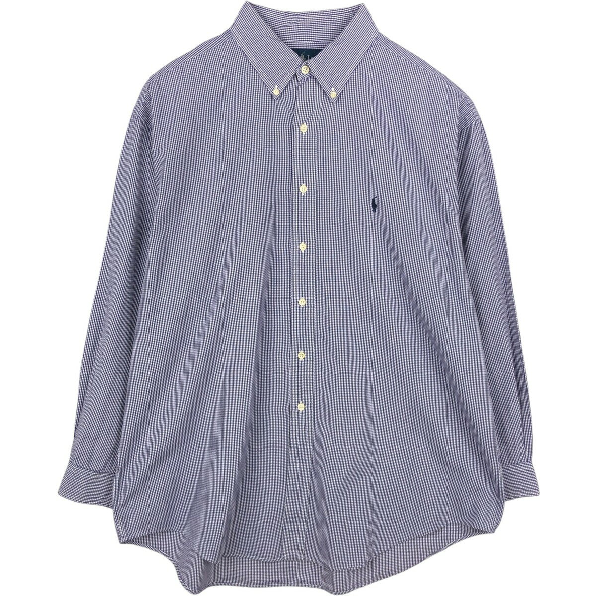 Rakuten - 古着 ラルフローレン Ralph Lauren YARMOUTH ギンガムチェック 長袖 ボタンダウンチェックシャツ メンズXL相当 /eaa649971 【中古】 【260614】 パープル系 春夏秋冬