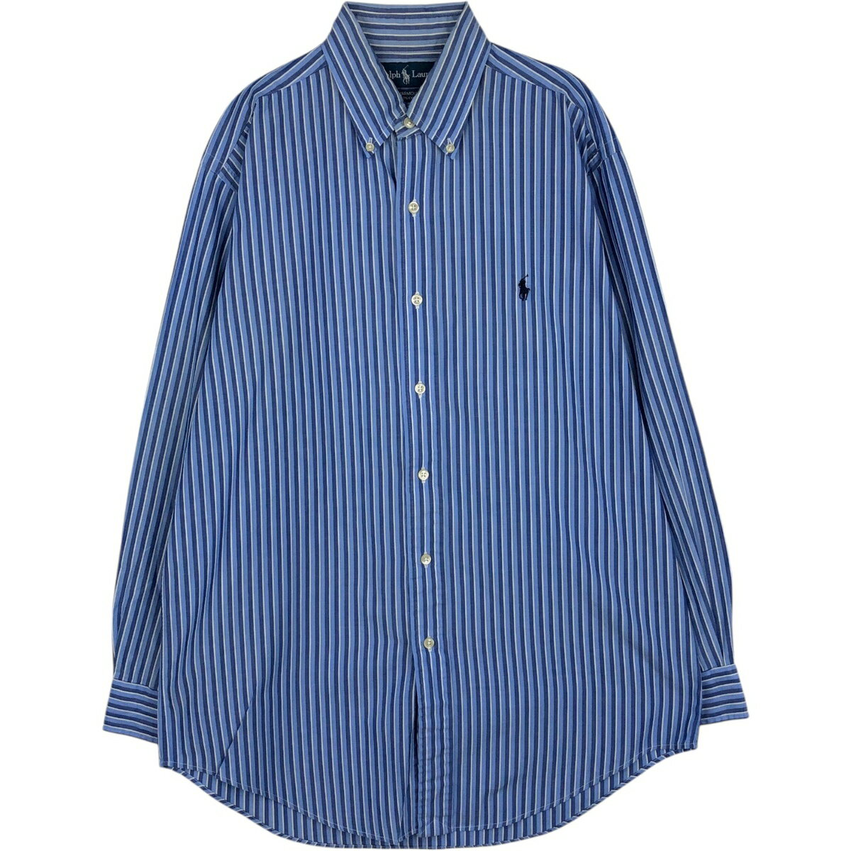 古着 ラルフローレン Ralph Lauren YARMOUTH 長袖 ボタンダウンストライプシャツ メンズM相当 /eaa649995  