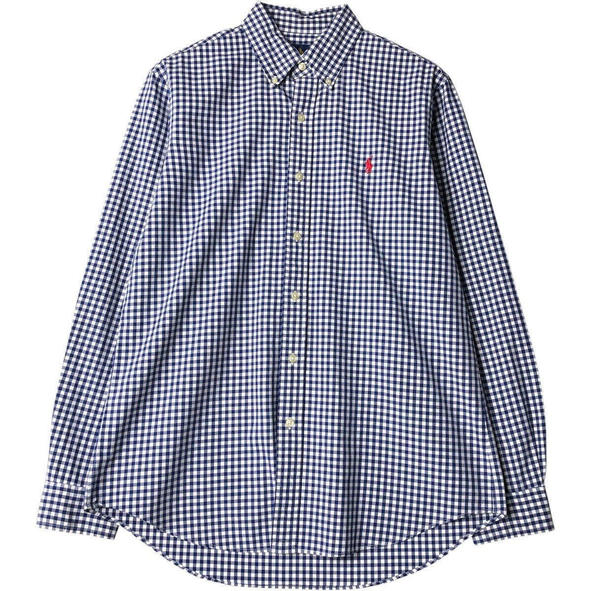 乐天商城 - 古着 ラルフローレン Ralph Lauren ギンガムチェック 長袖 ボタンダウンチェックシャツ メンズM相当 /eaa650138 【中古】 【260614】