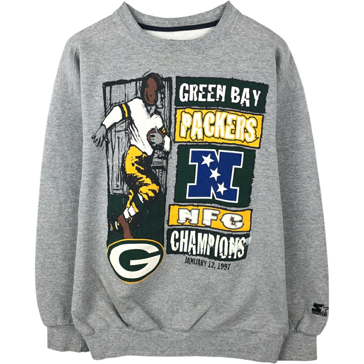 乐天商城 - 古着 90'S スターター Starter NFL GREEN BAY PACKERS グリーンベイパッカーズ プリントスウェットシャツ トレーナー USA製 メンズL相当 ヴィンテージ /eaa650200 【中古】 【260614】