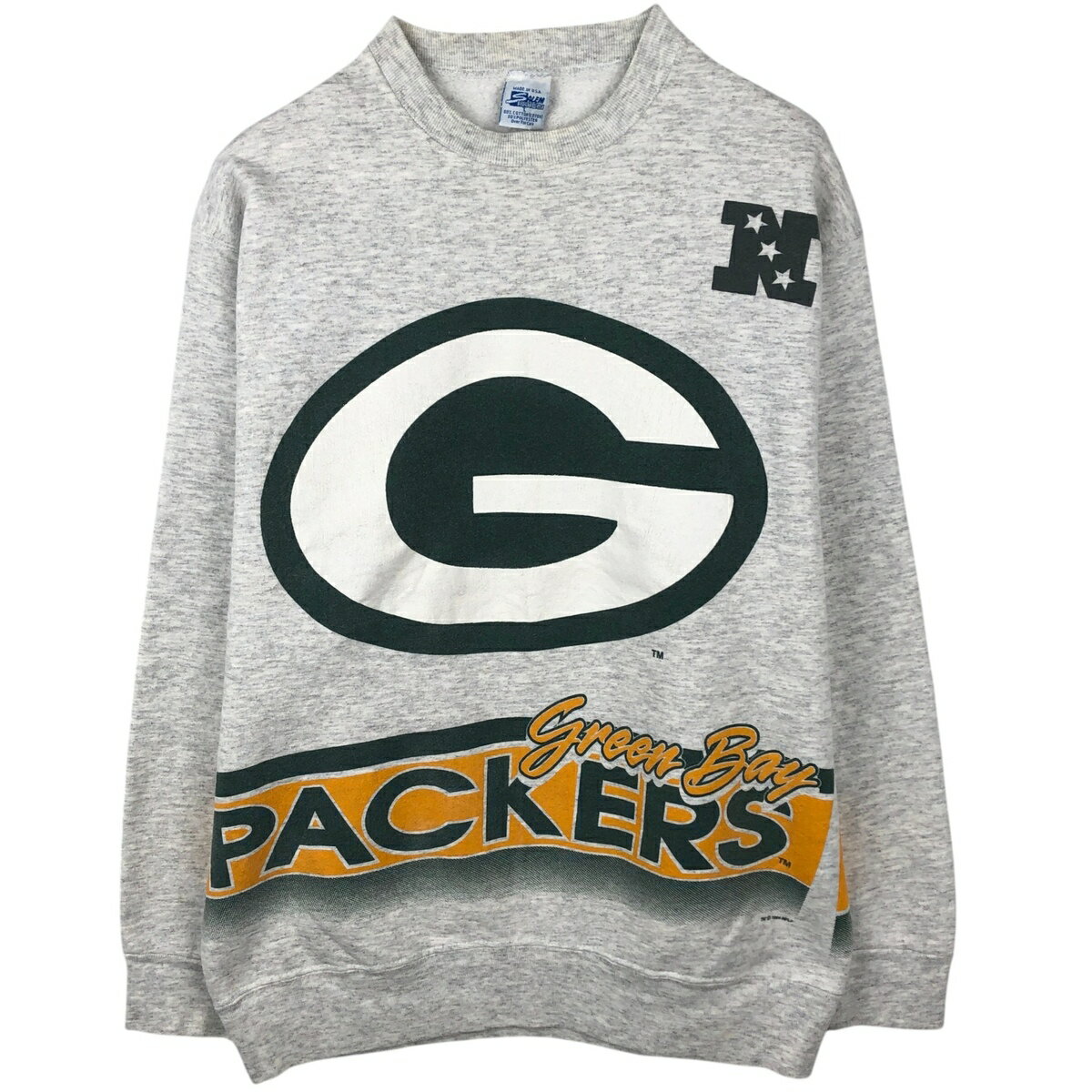 古着 90'S SALEM NFL GREEN BAY PACKERS グリーンベイパッカーズ プリントスウェットシャツ トレーナー USA製 メンズL相当 ヴィンテージ /eaa650201  