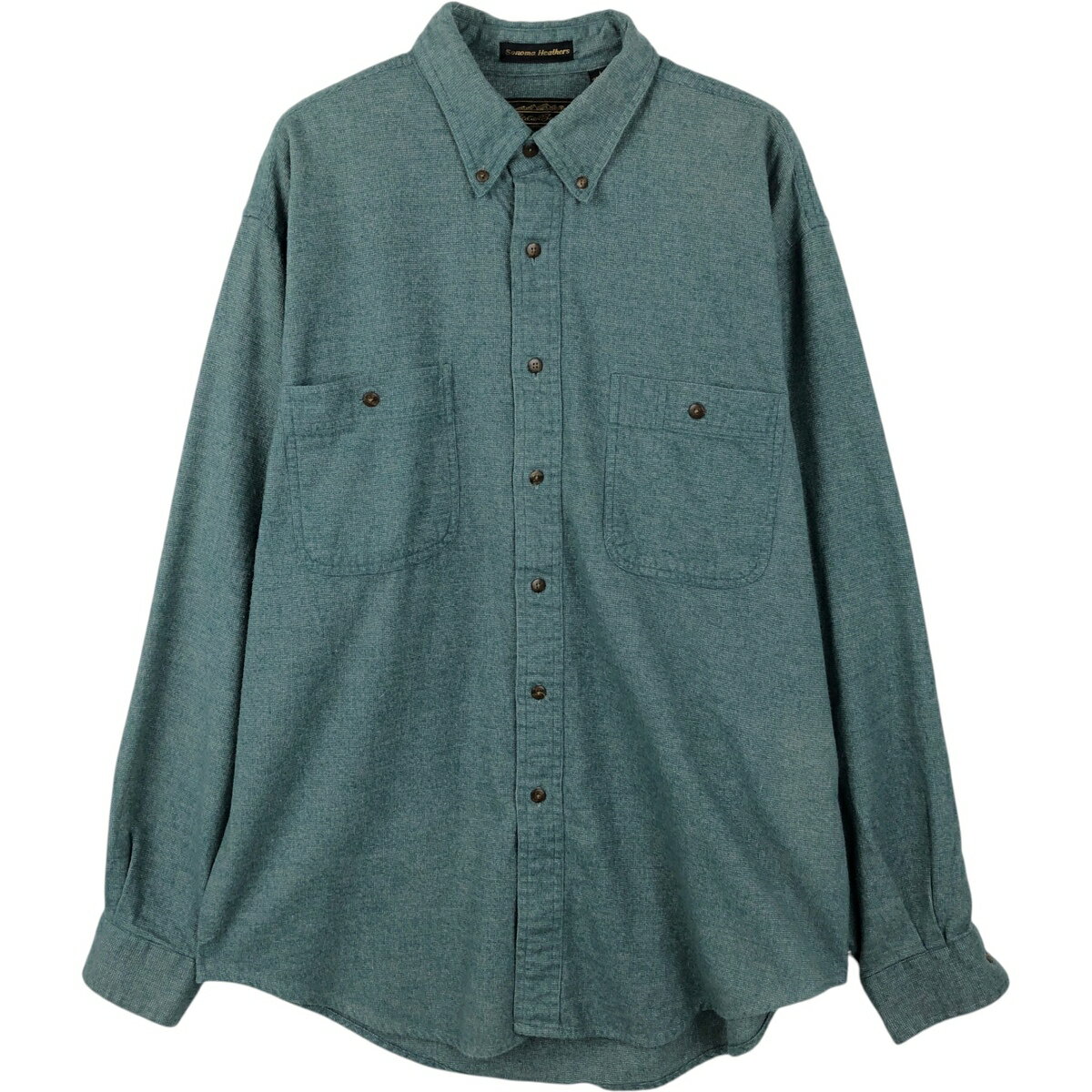 古着 80~90'S エディーバウアー Eddie Bauer 黒タグ Sonoma Heathers ボタンダウン 長袖 シャモアクロスシャツ メンズL相当 ヴィンテージ /eaa650512  