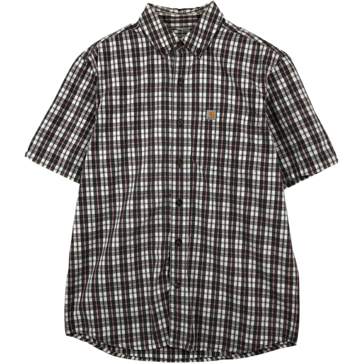 樂天商城 - 古着 カーハート Carhartt RELAXED FIT チェック柄 ボタンダウン 半袖 ワークシャツ メンズM相当 /eaa650586 【中古】 【260612】