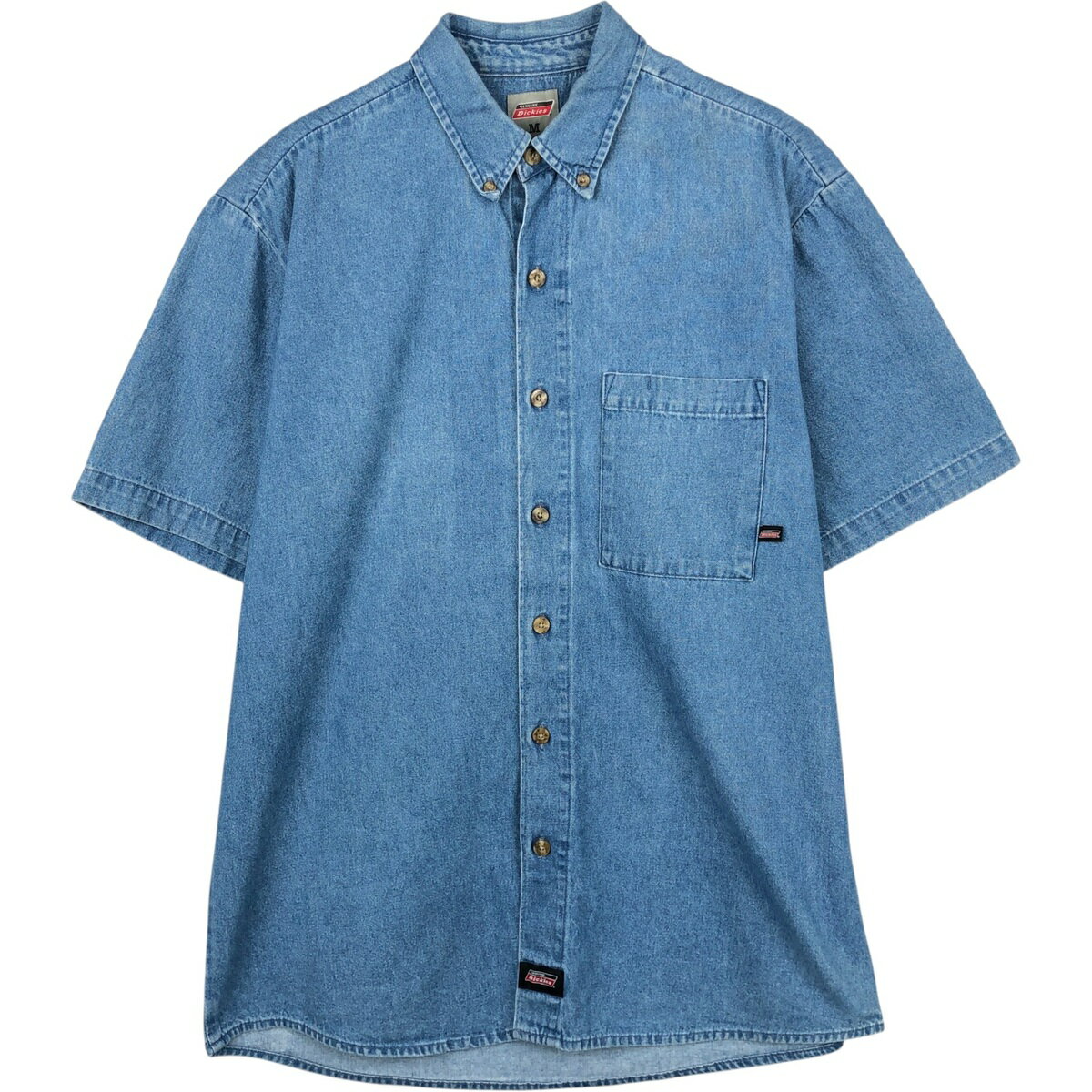 樂天商城 - 古着 ディッキーズ Dickies 半袖 ボタンダウン デニムシャツ メンズM相当 /eaa650612 【中古】 【260618】