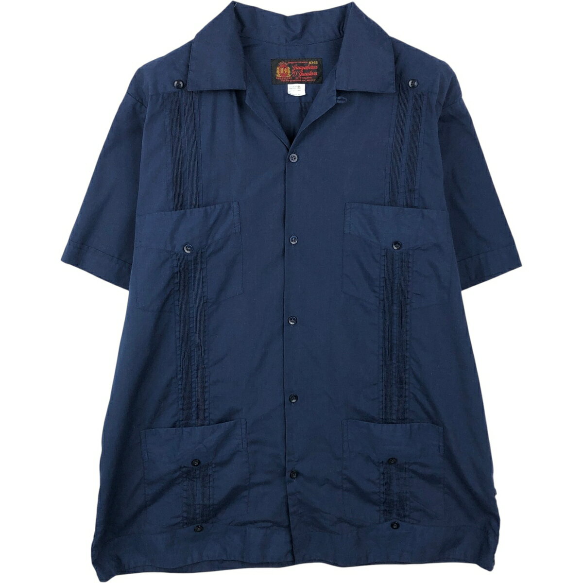 古着 ~90'S GUAYABERAS YUCATECAS オープンカラー 半袖 オープンカラー メキシカンシャツ キューバシャツ ボックスシャツ メンズXL相当 /eaa650685  