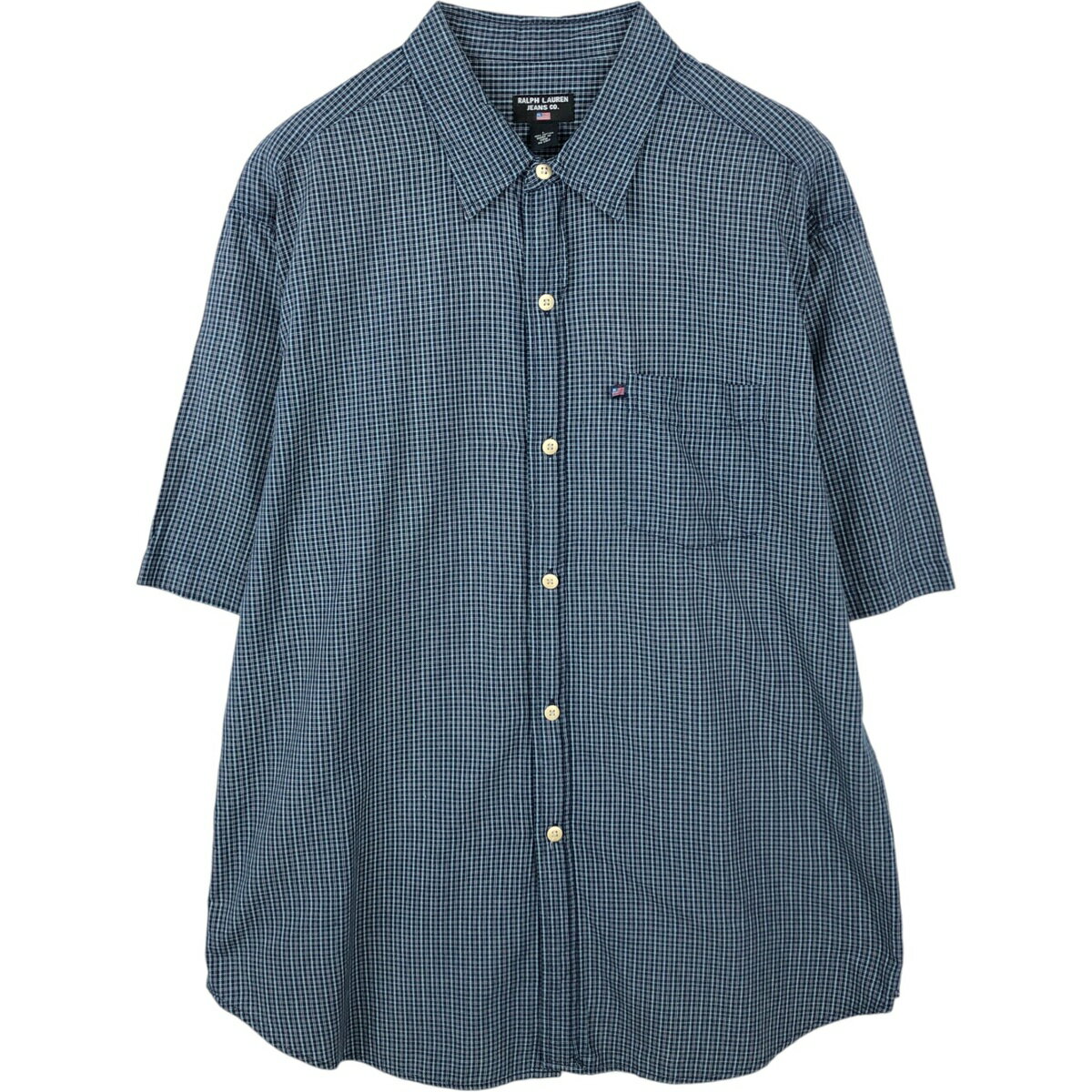 Rakuten - 古着 00'S ラルフローレン Ralph Lauren RALPH LAUREN JEANS CO 半袖 コットン チェックシャツ メンズL相当 /eaa650752 【中古】 【260613】