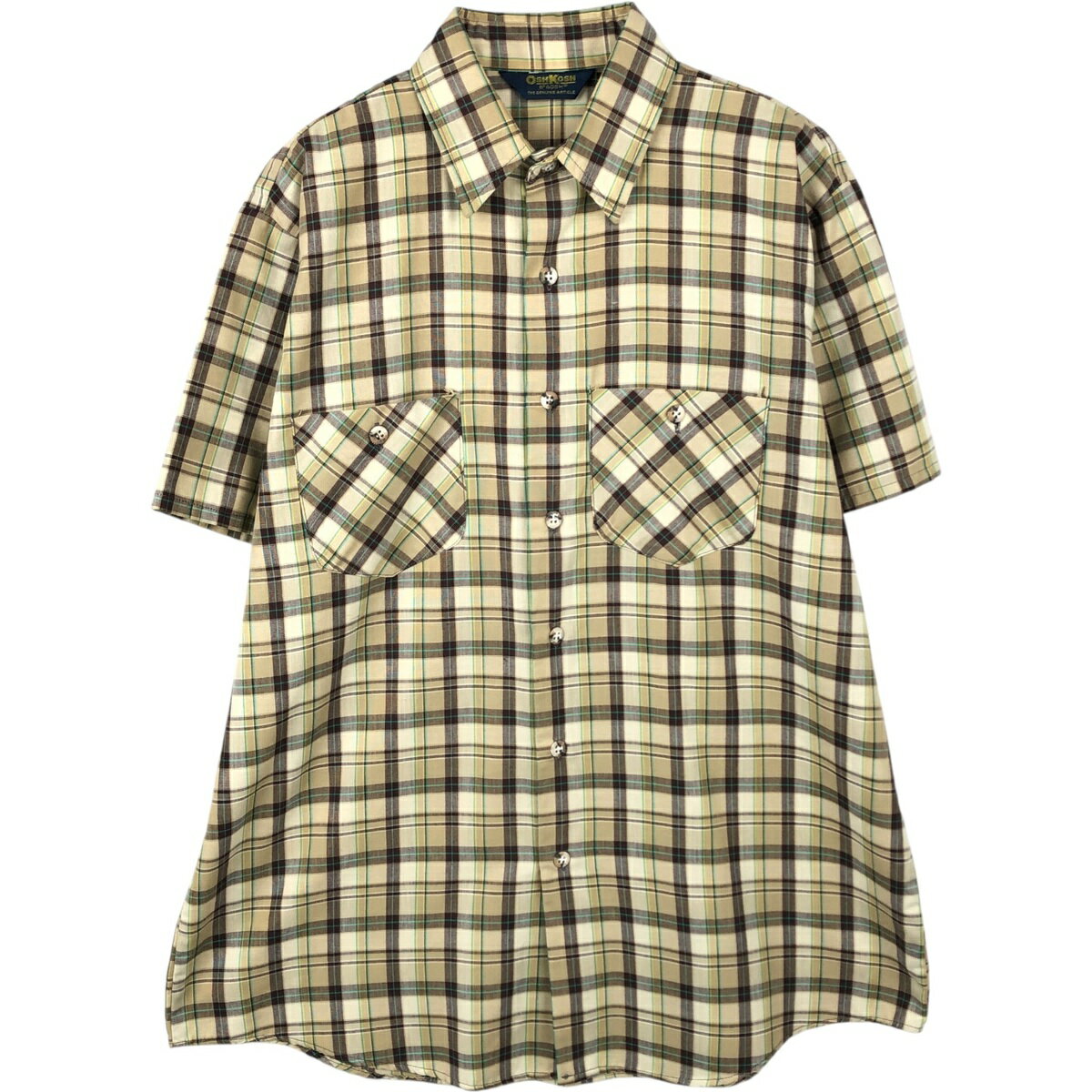 樂天商城 - 古着 OshKosh B'Gosh チェック柄 半袖 ワークシャツ メンズXL相当 /eaa650777 【中古】 【260613】