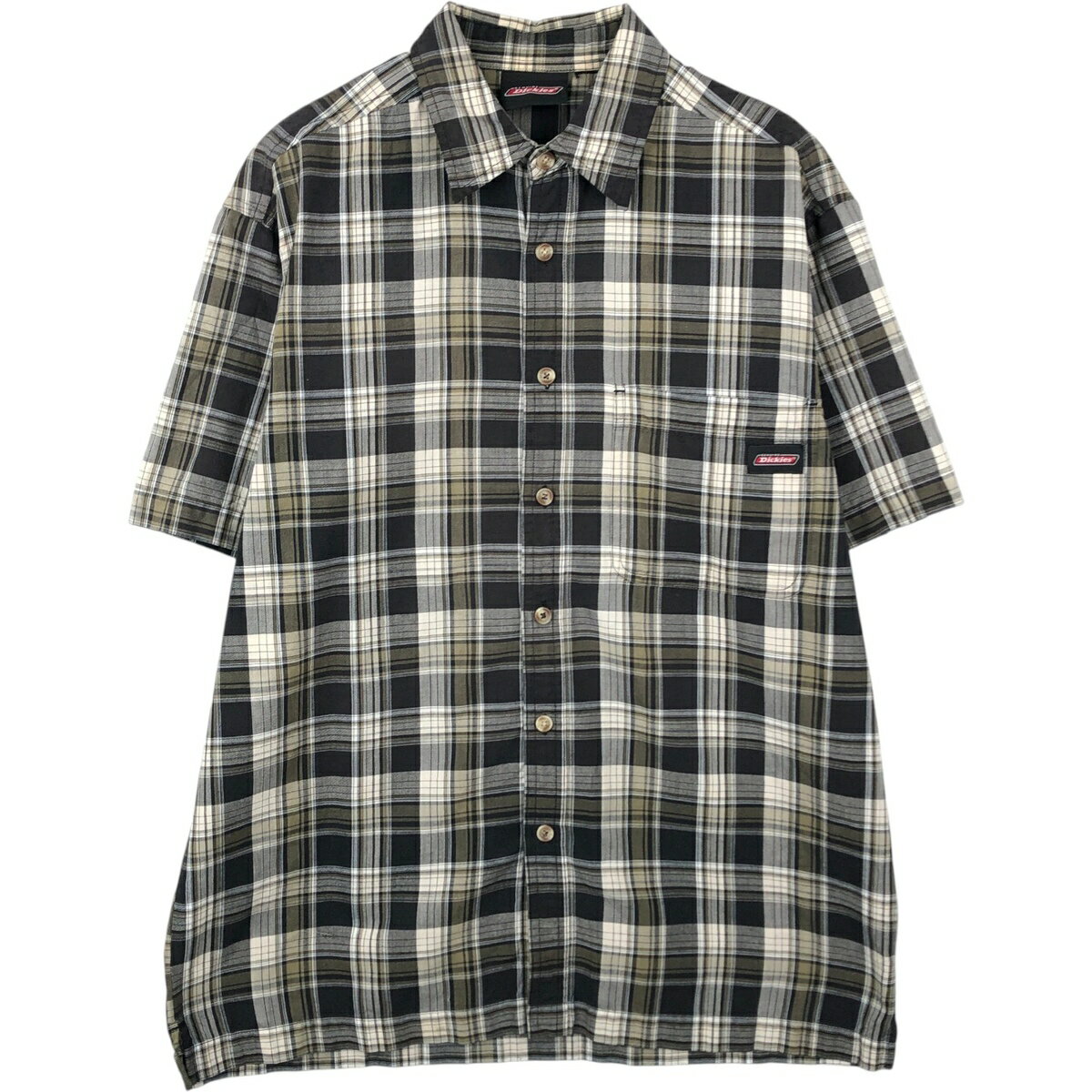 乐天商城 - 古着 ディッキーズ Dickies 半袖 ワークシャツ ボックスシャツ メンズL相当 /eaa650779 【中古】 【260613】