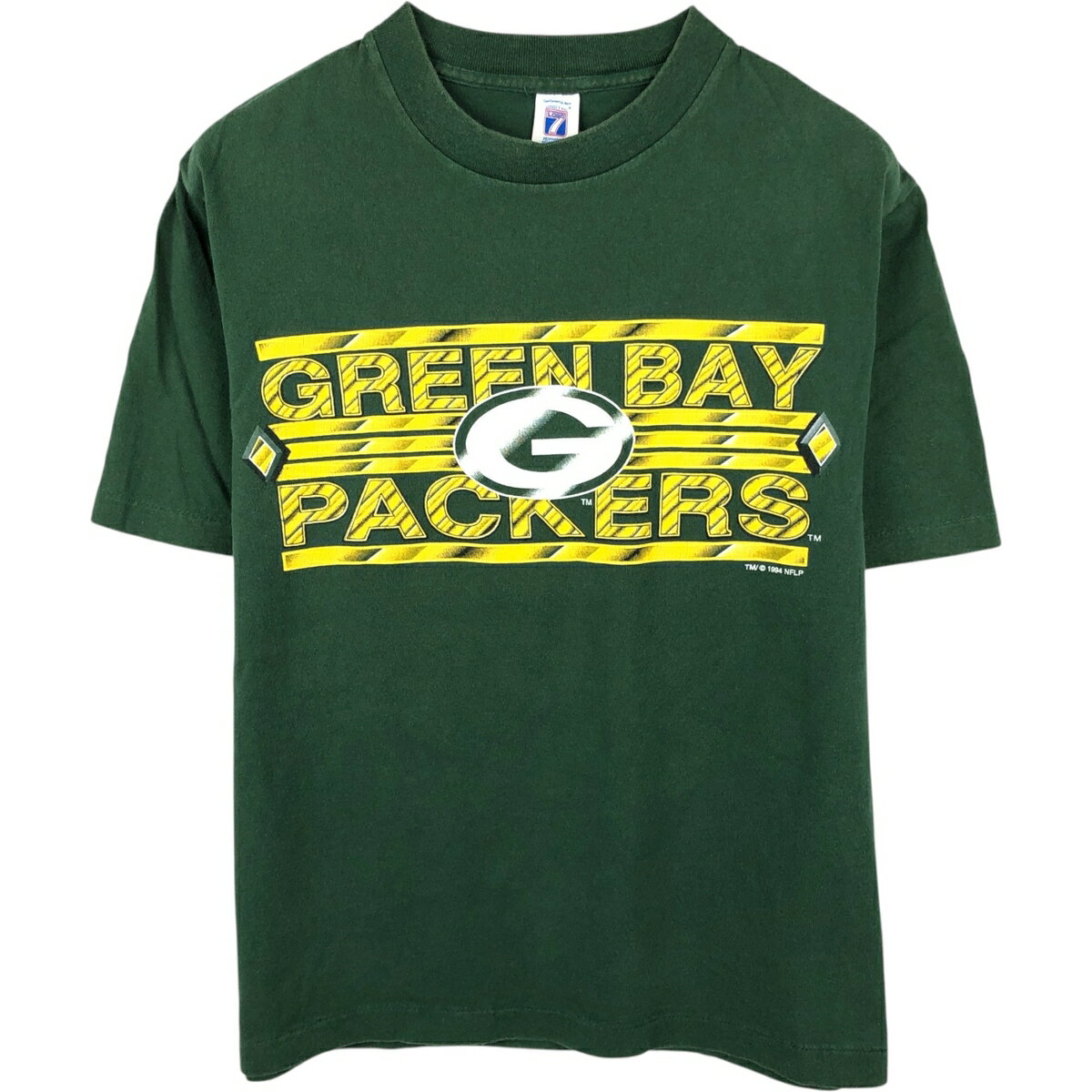 古着 90'S ロゴセブン LOGO 7 NFL GREEN BAY PACKERS グリーンベイパッカーズ スポーツプリントTシャツ USA製 メンズM相当 ヴィンテージ /eaa650869  